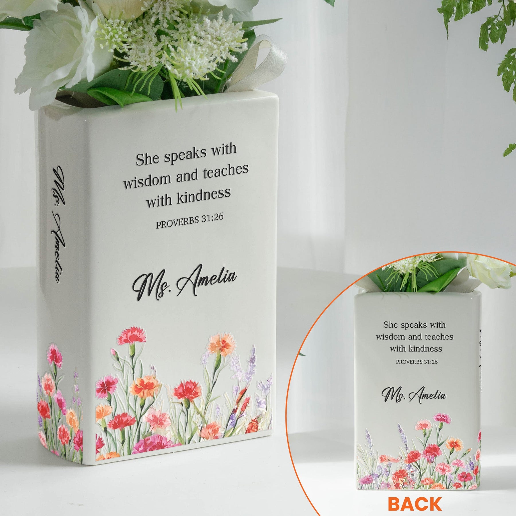Christian Teacher - Personalized Vase