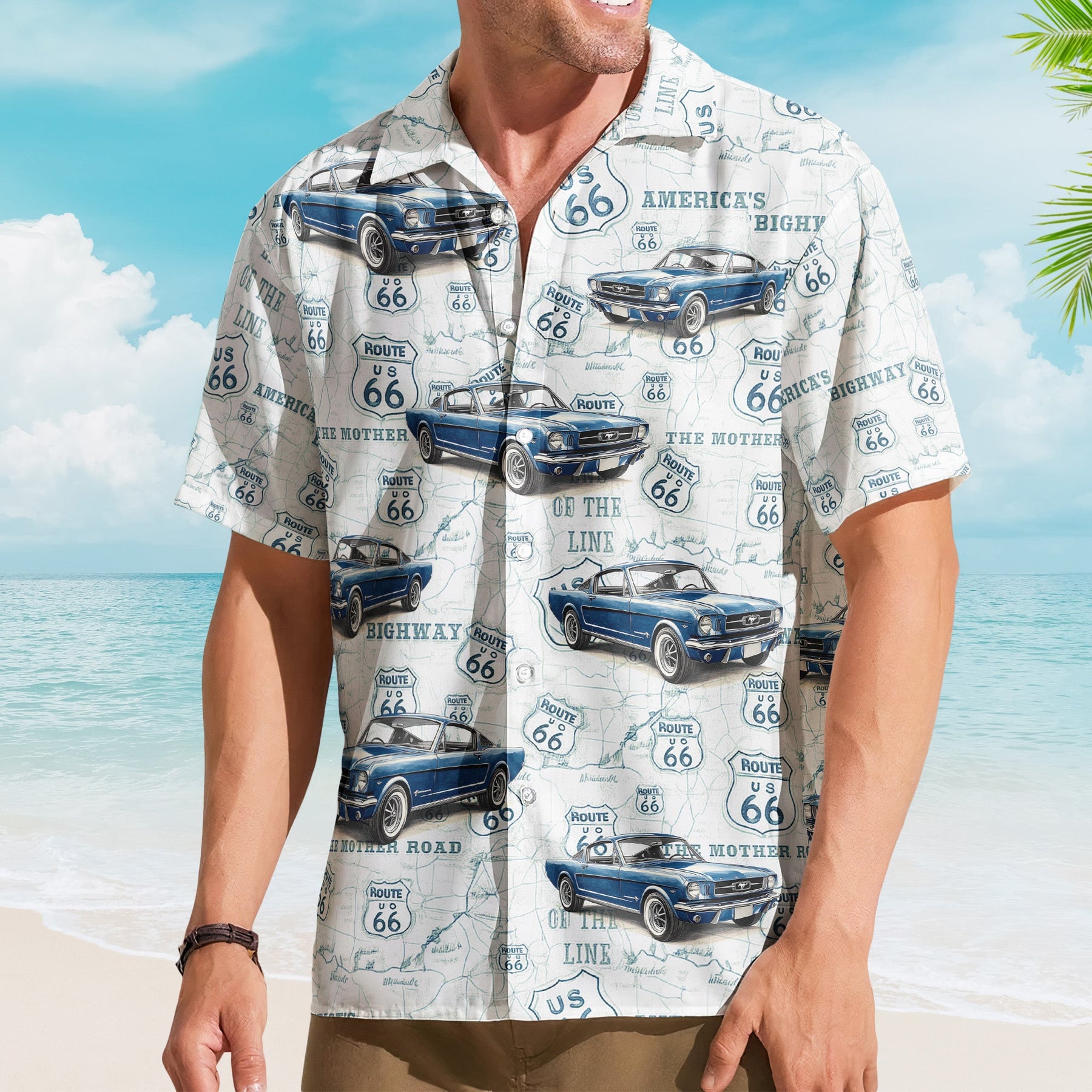 Classic Car Summer Vibes - Personalized Hawaiian Shirt