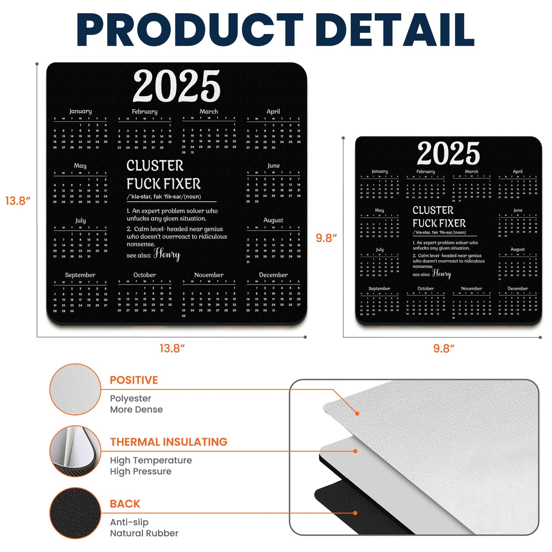 Cluster F*ck Fixer 2026 Calendar - Custom Shape Mouse Pad