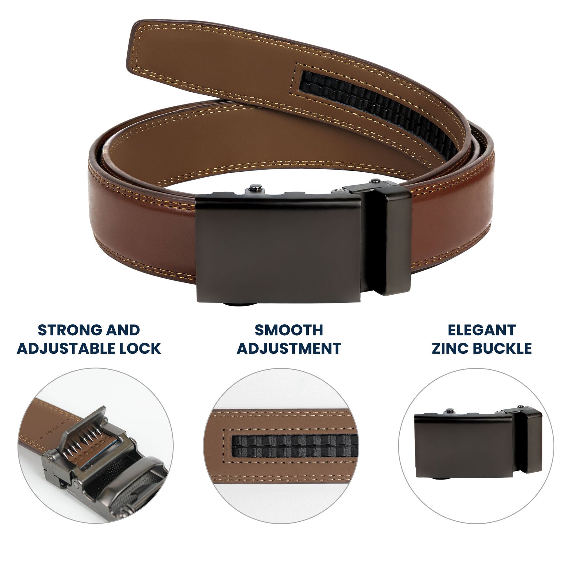 Congrats On Being My Husband - Gifts For Him - Personalized Leather Belt With Engraved Buckle