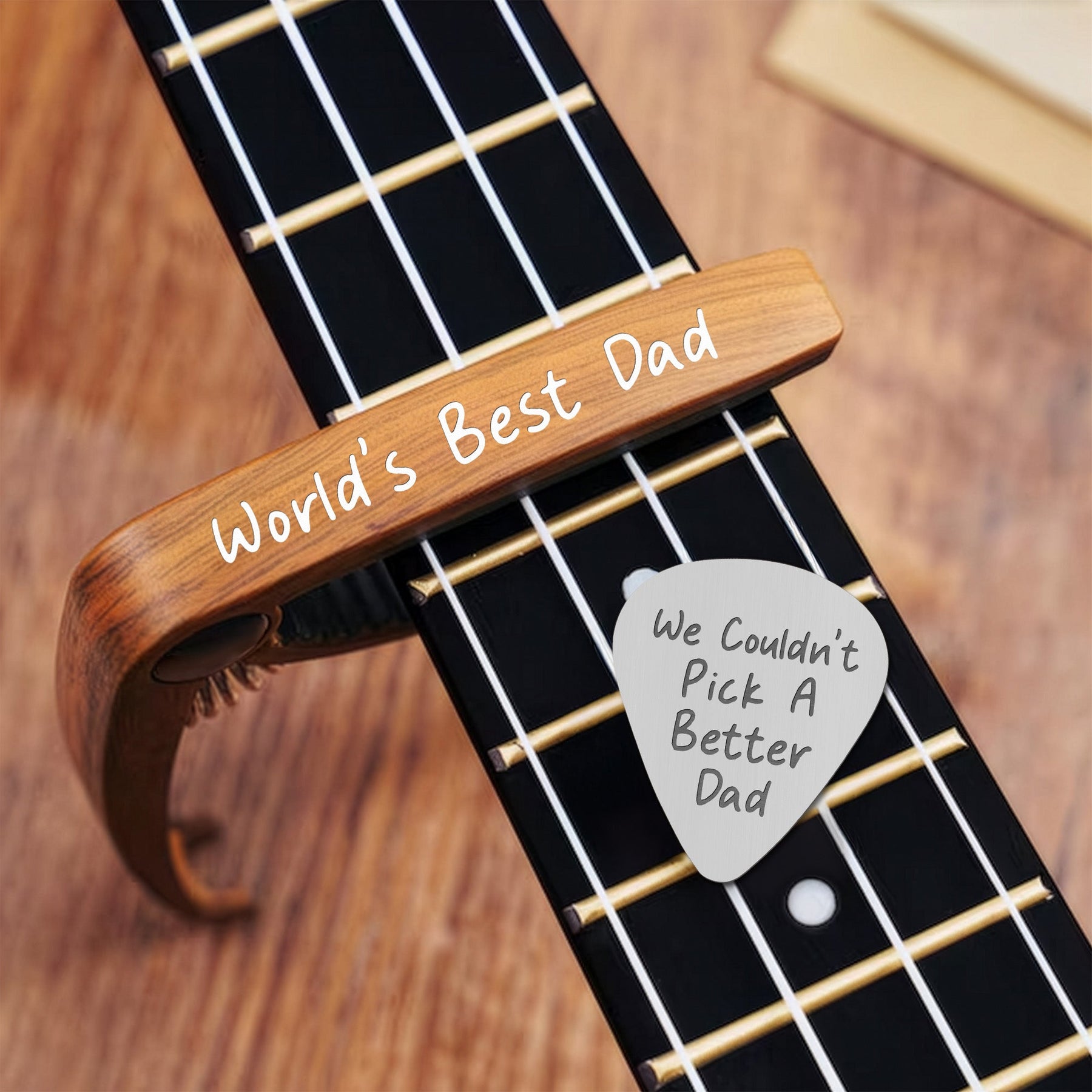 Couldn't Pick A Better Dad - Personalized Guitar Capo With Pick