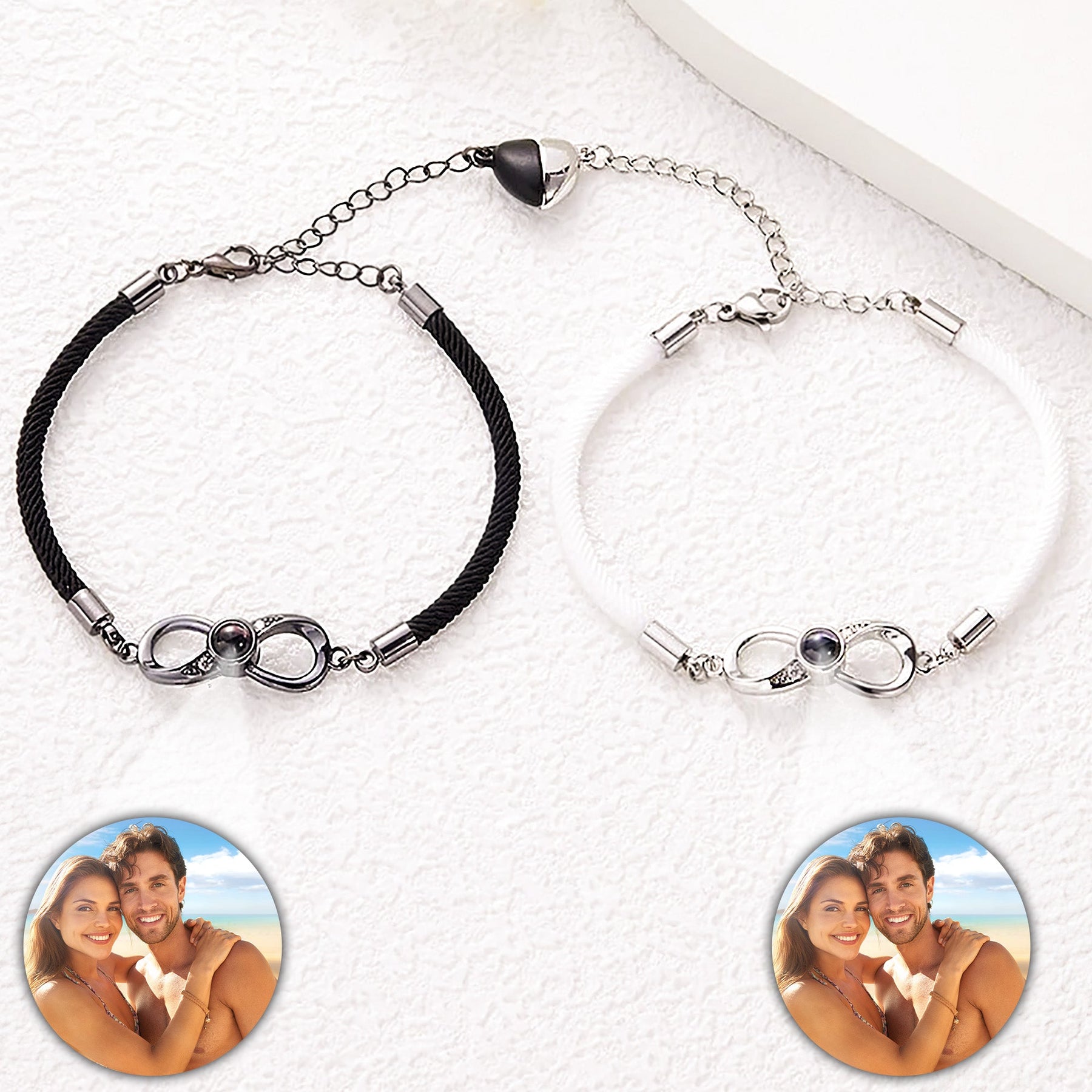 Couple Gifts Idea - Custom Photo Projection Bracelets