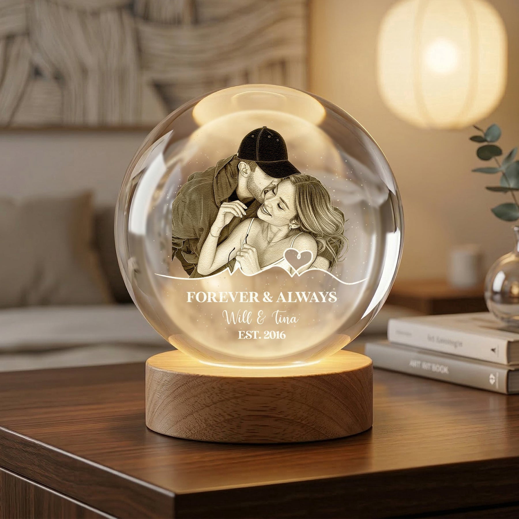 Couple Anniversary Gift For Wife, Girlfriend, Husband, Boyfriend - Personalized Night Light