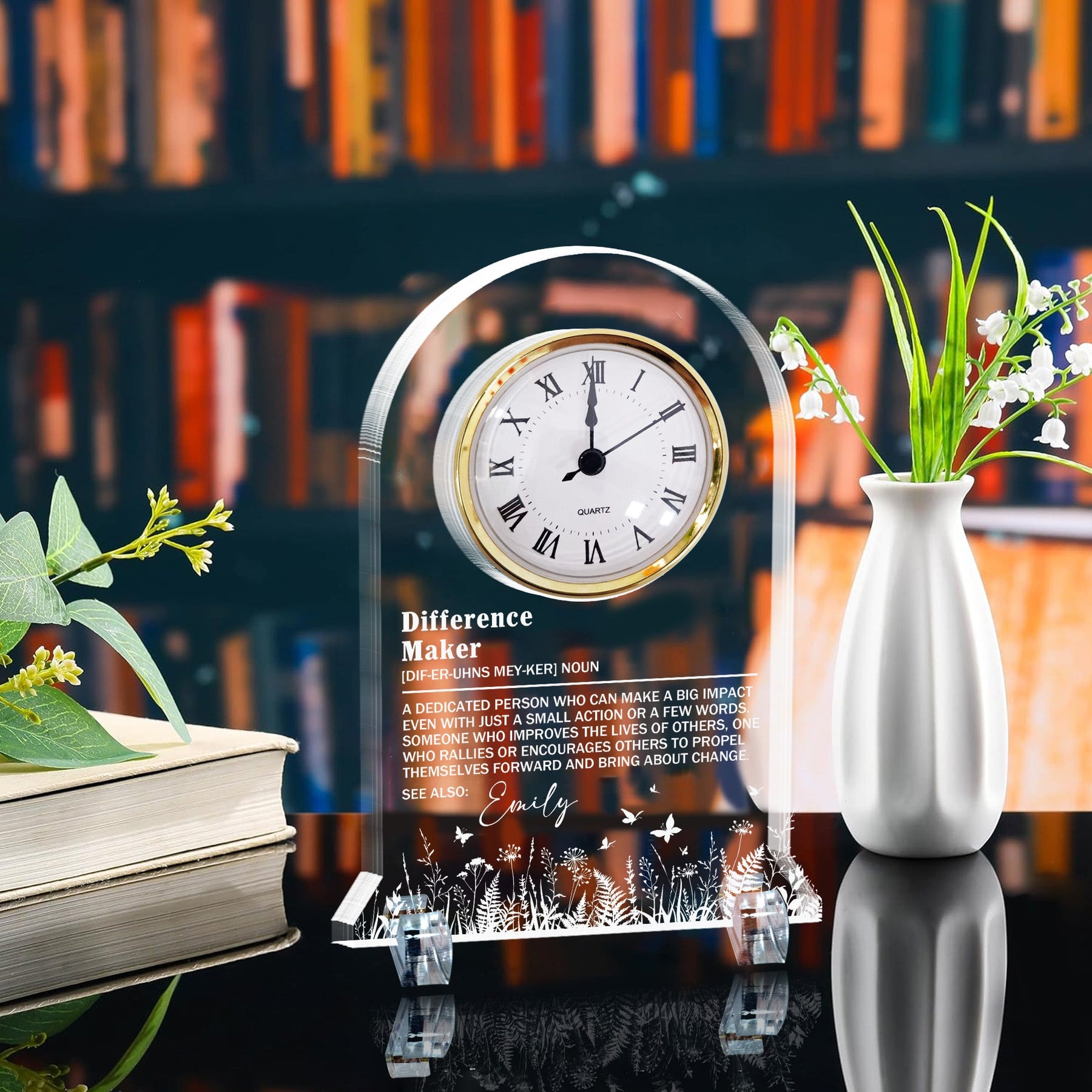 Coworkers Gift Definition Problem Solver - Personalized Acrylic Desk Clock