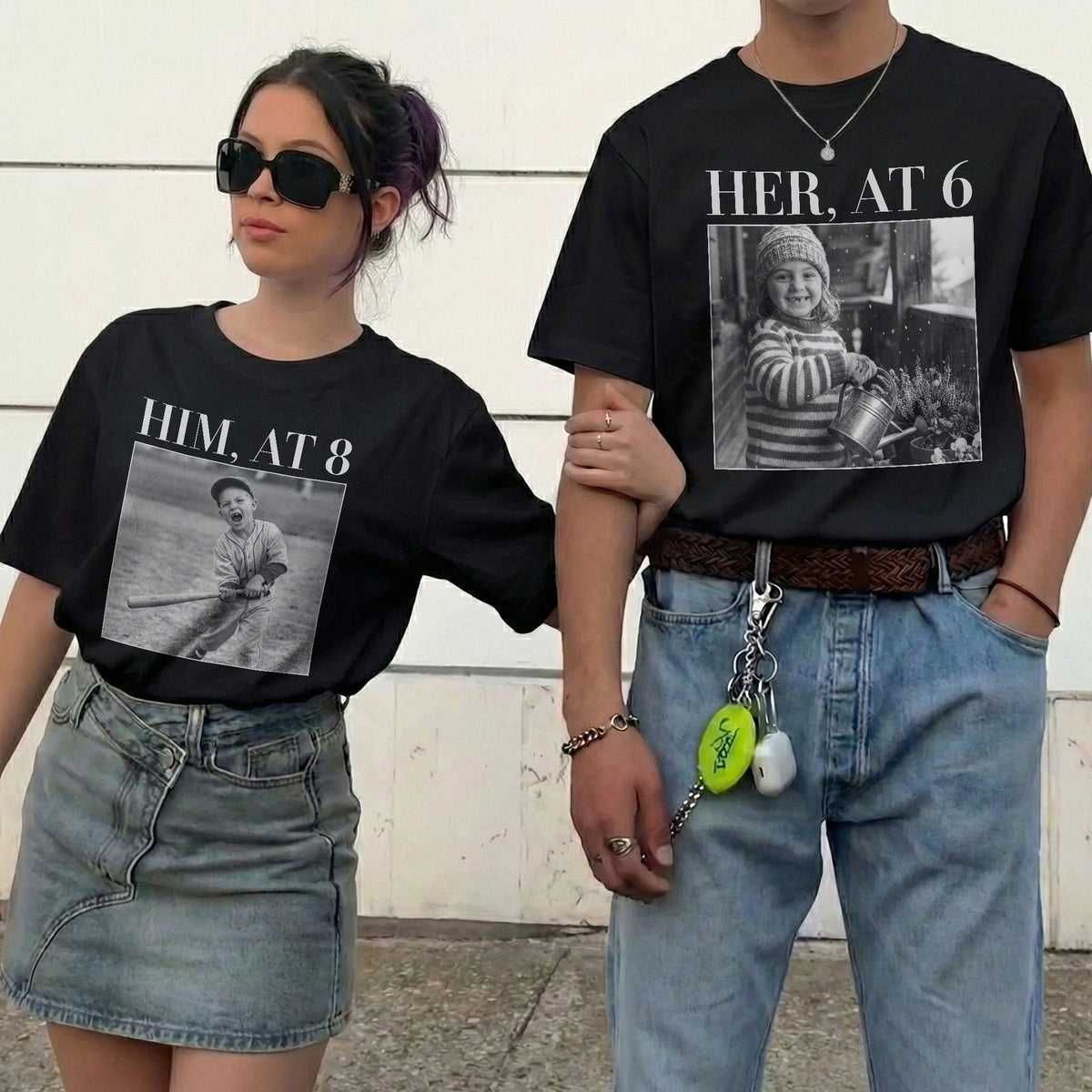 Custom Childhood Photo Of Him, Her - Personalized Photo Comfort Tee