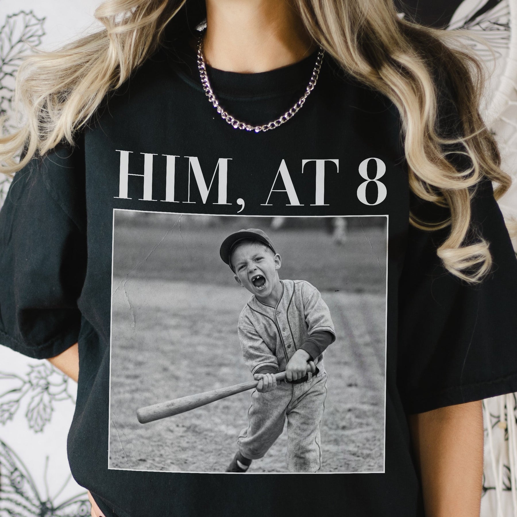 Custom Childhood Photo Of Him, Her - Personalized Photo Couple Matching Comfort Tee