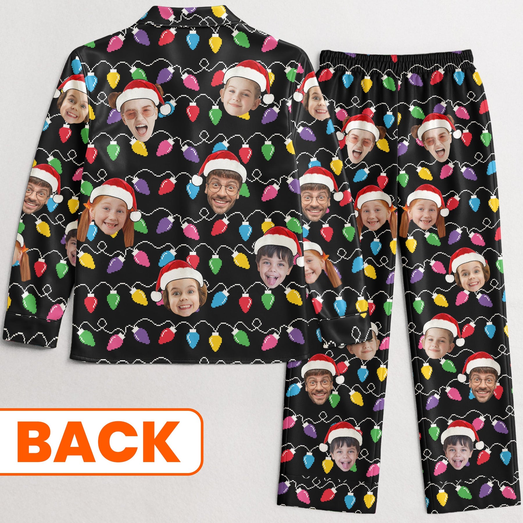 Custom Face Christmas Family Silly Xmas - Personalized Photo Satin Pajama Set