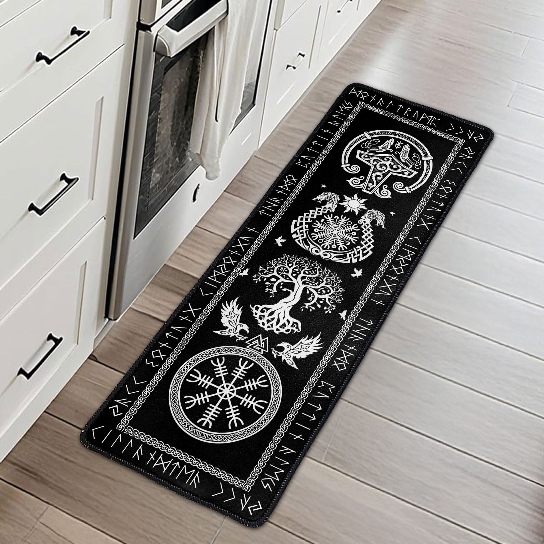 Custom Family Name In Viking Runes - Personalized Runner Rug