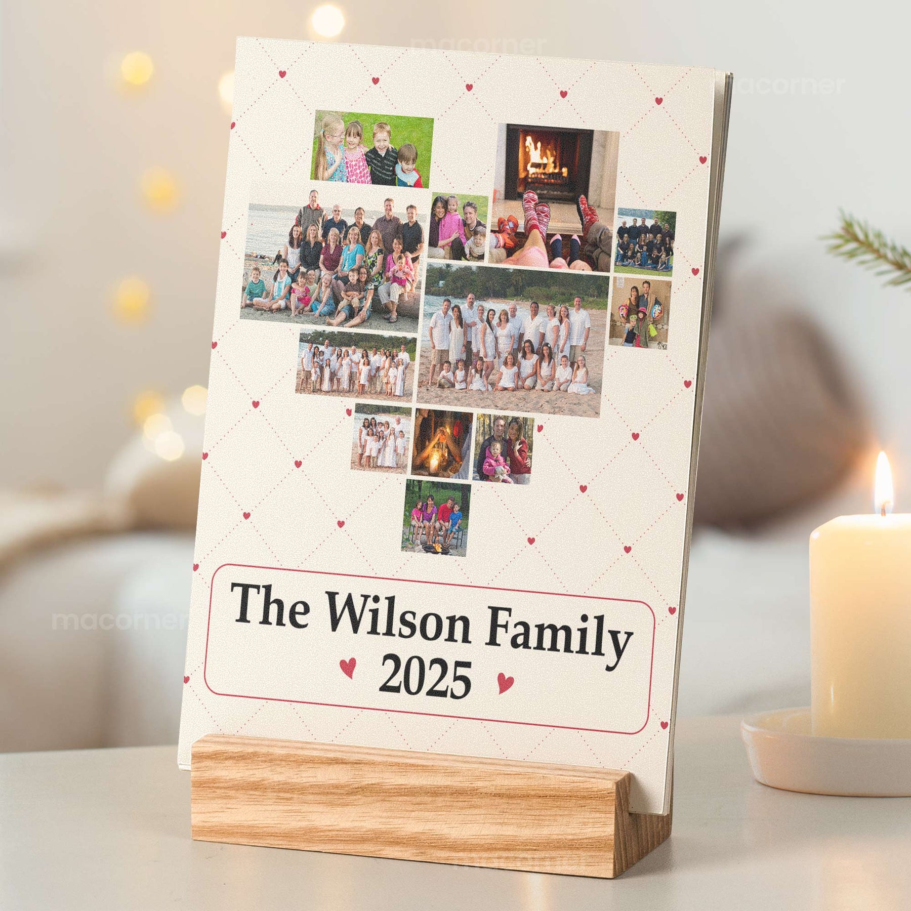 Custom Family Photo For 2026 Calendar - Personalized Photo Easel Calendar