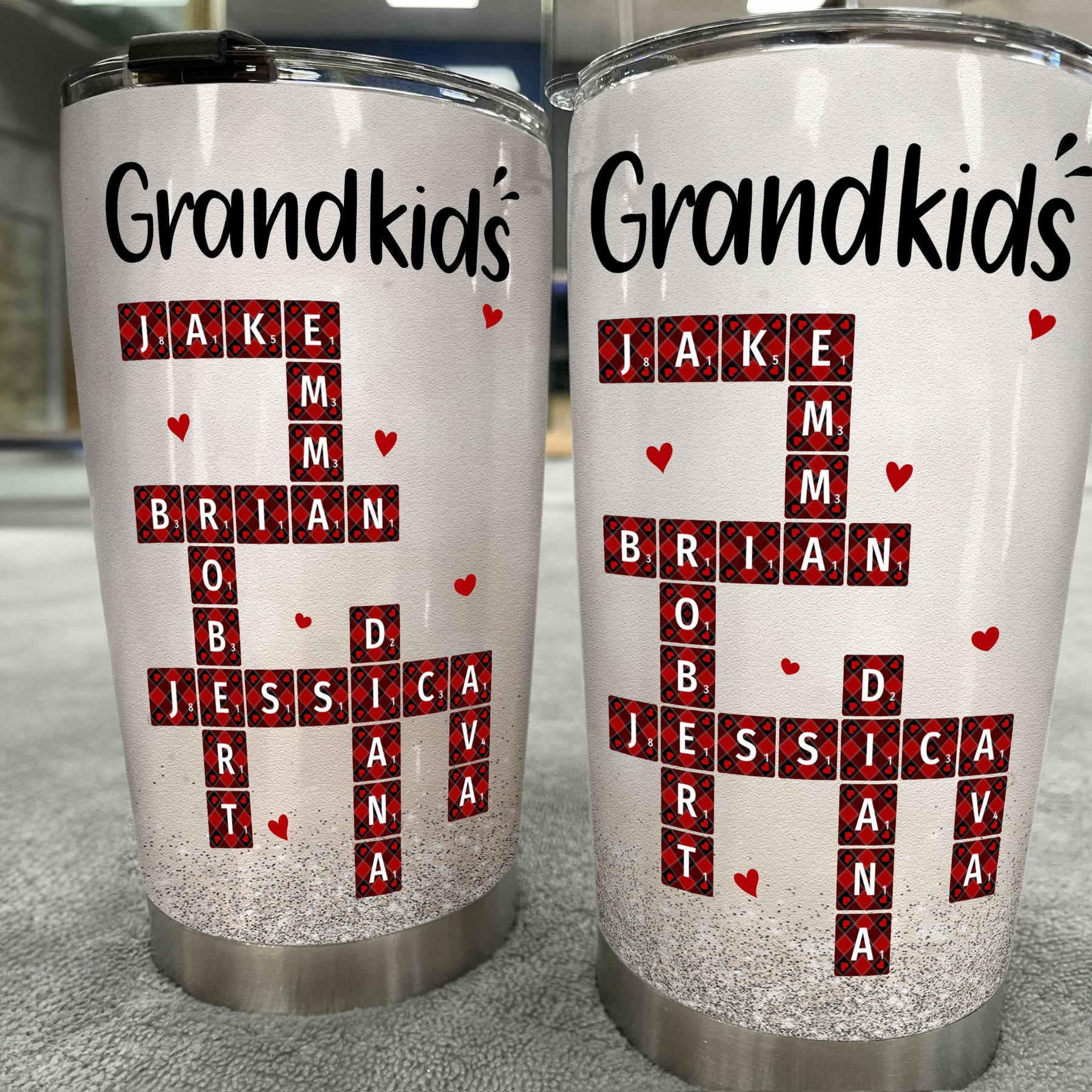 Custom Family Scrabble Name - Personalized Tumbler Cup