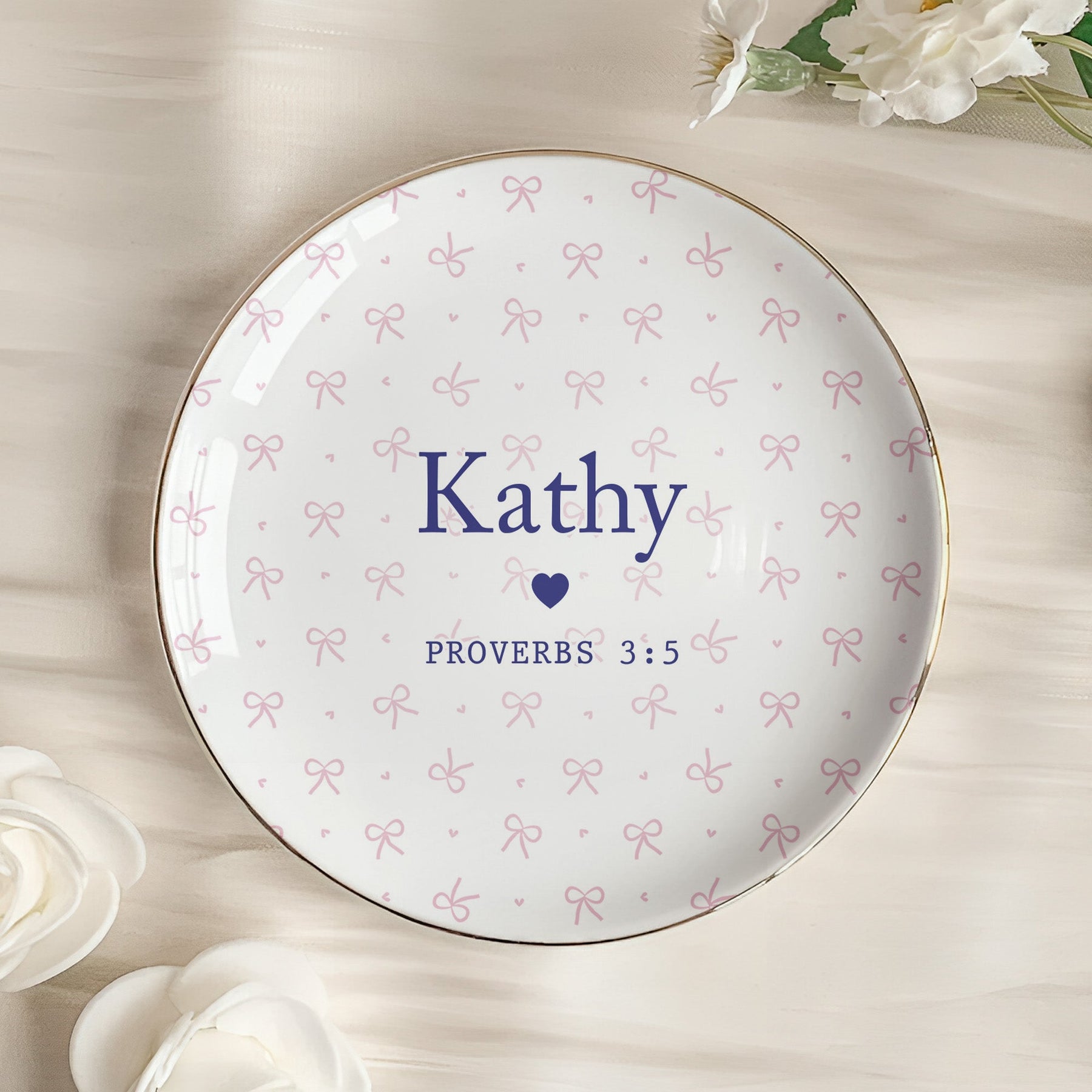 Custom Favorite Bible Verse And Name Faith Gift - Personalized Jewelry Dish