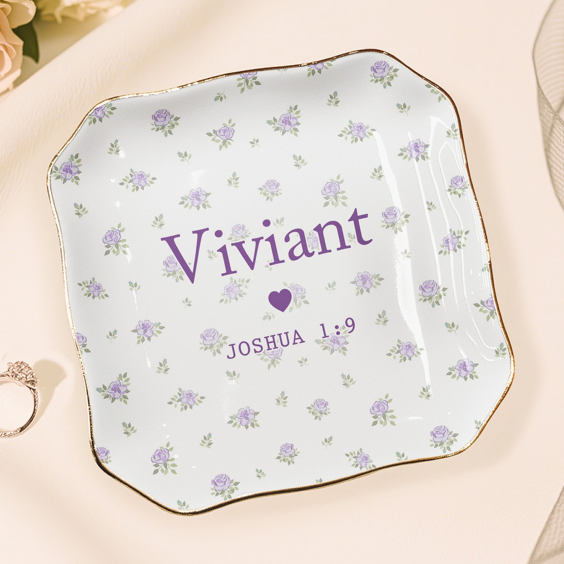 Custom Favorite Bible Verse And Name Faith Gift - Personalized Jewelry Dish