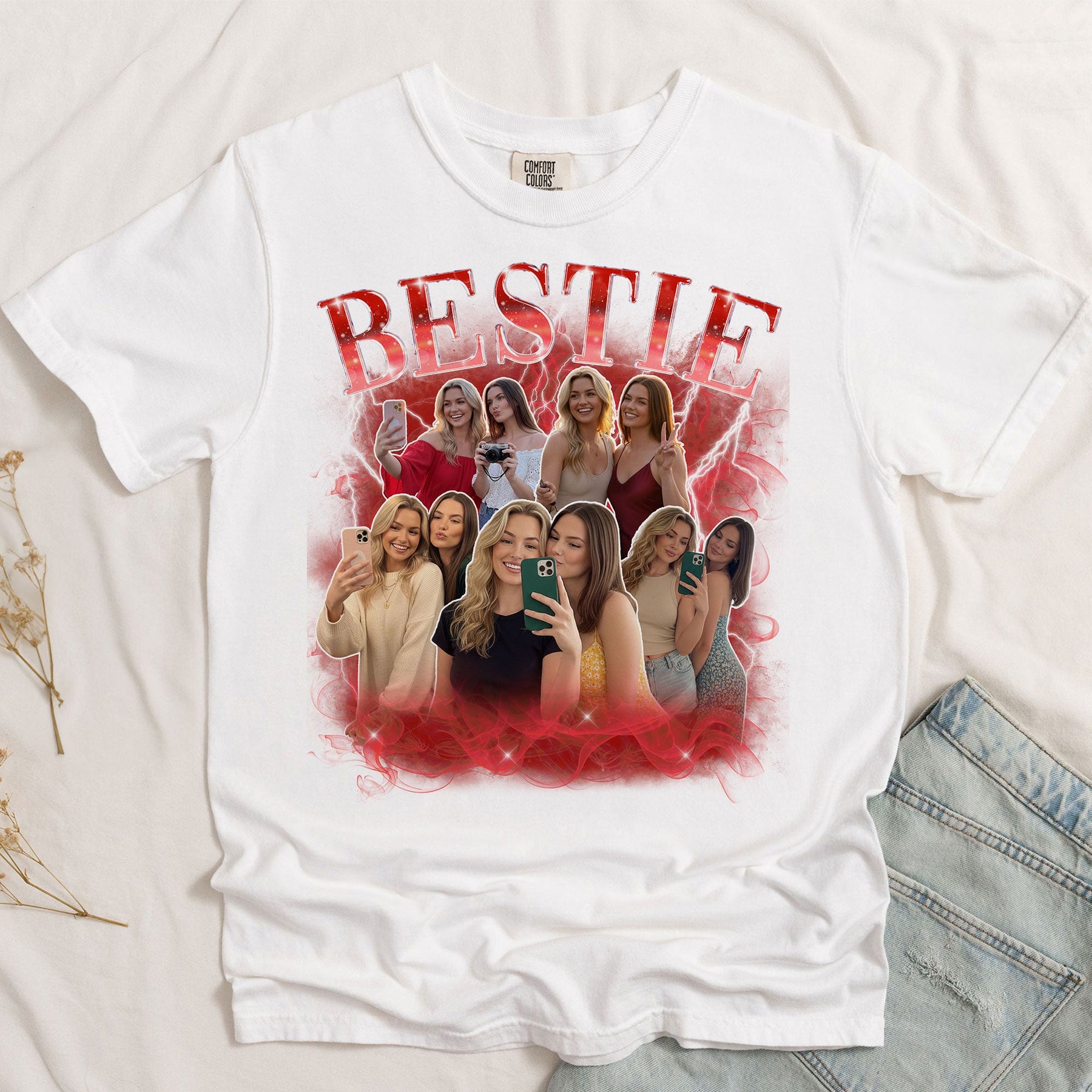 Custom Funny Friends, Besties Photos - Gift For Best Friend - Personalized Photo Comfort Tee