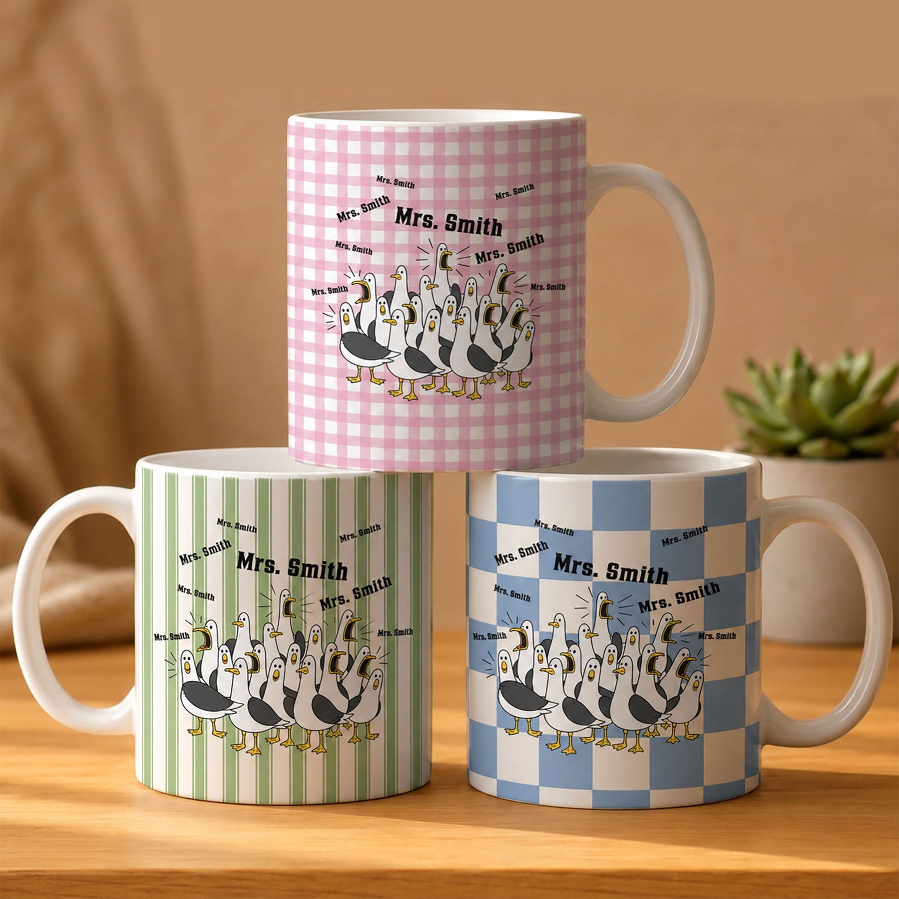 Custom Funny Seagulls Teacher - Personalized Mug