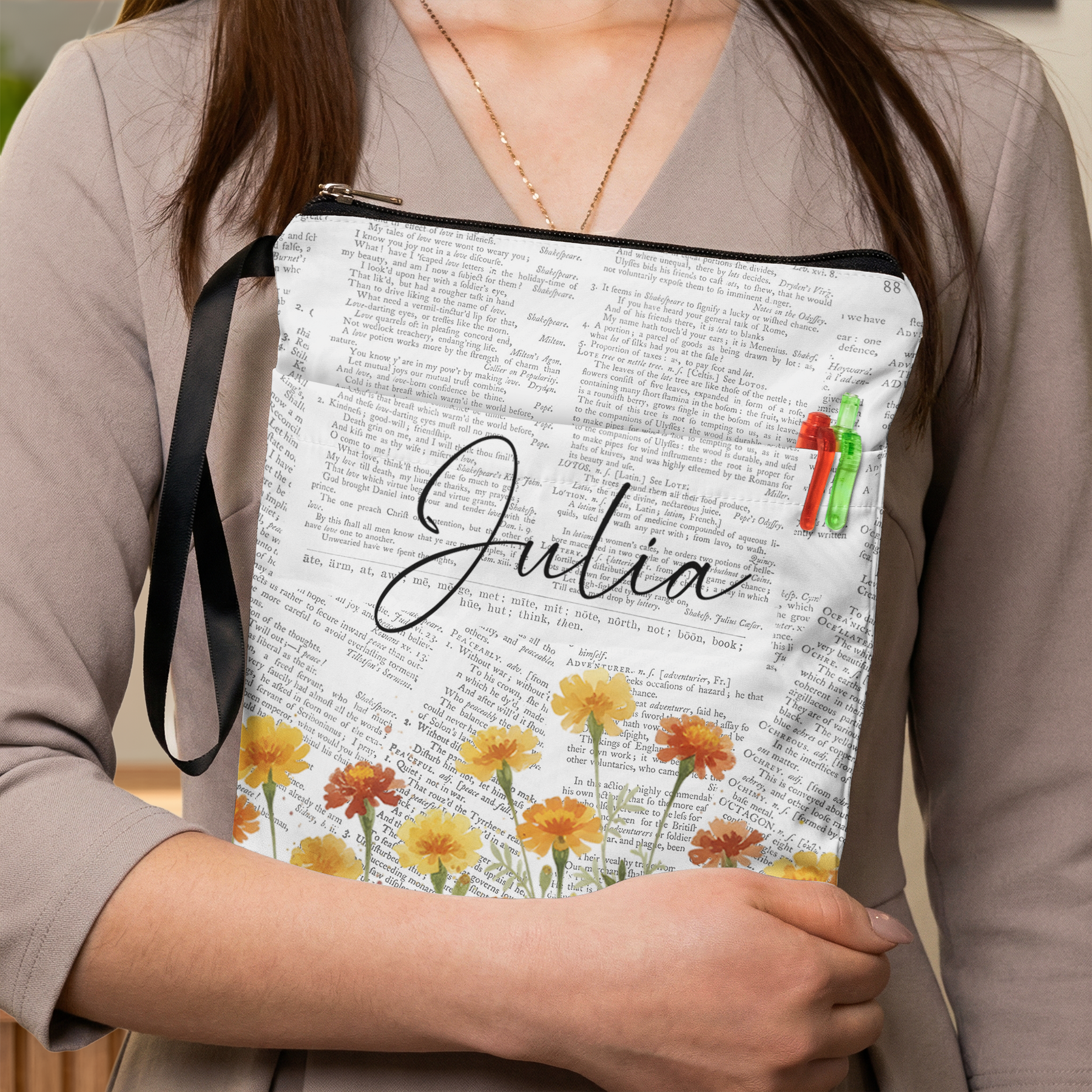 Custom Name And Birth Month Flower - Personalized Book Sleeve