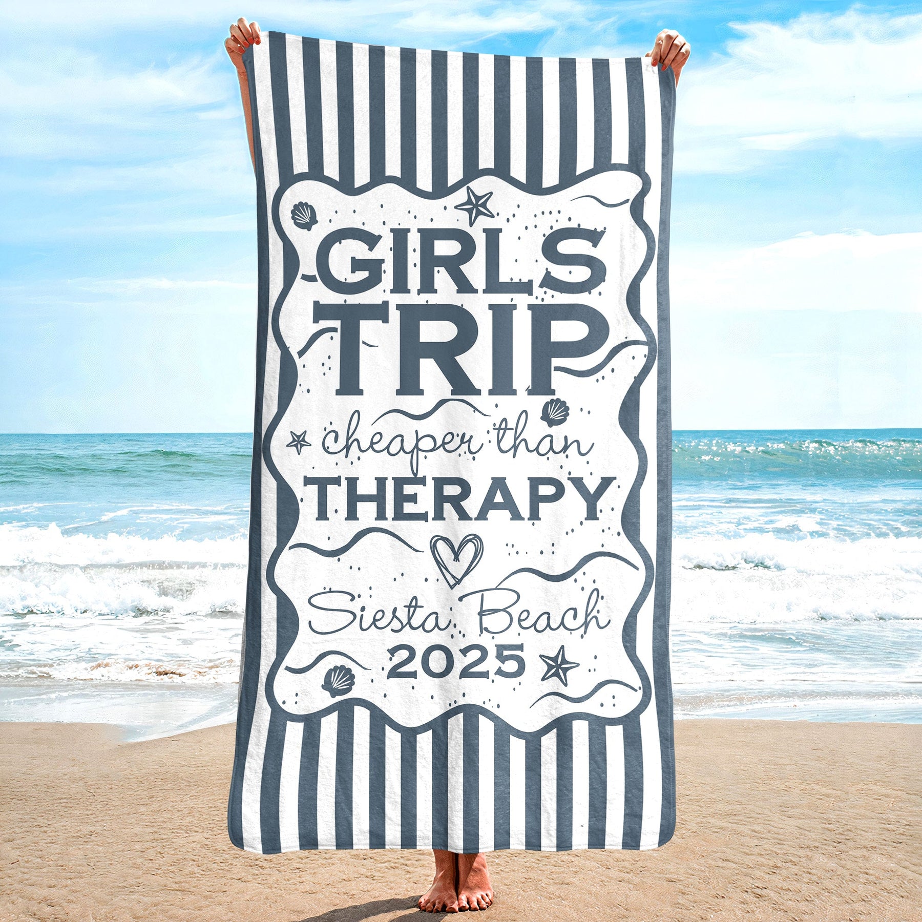 Custom Name Family Trip Girls Trip Vacation - Personalized Quick-Dry Beach Towel