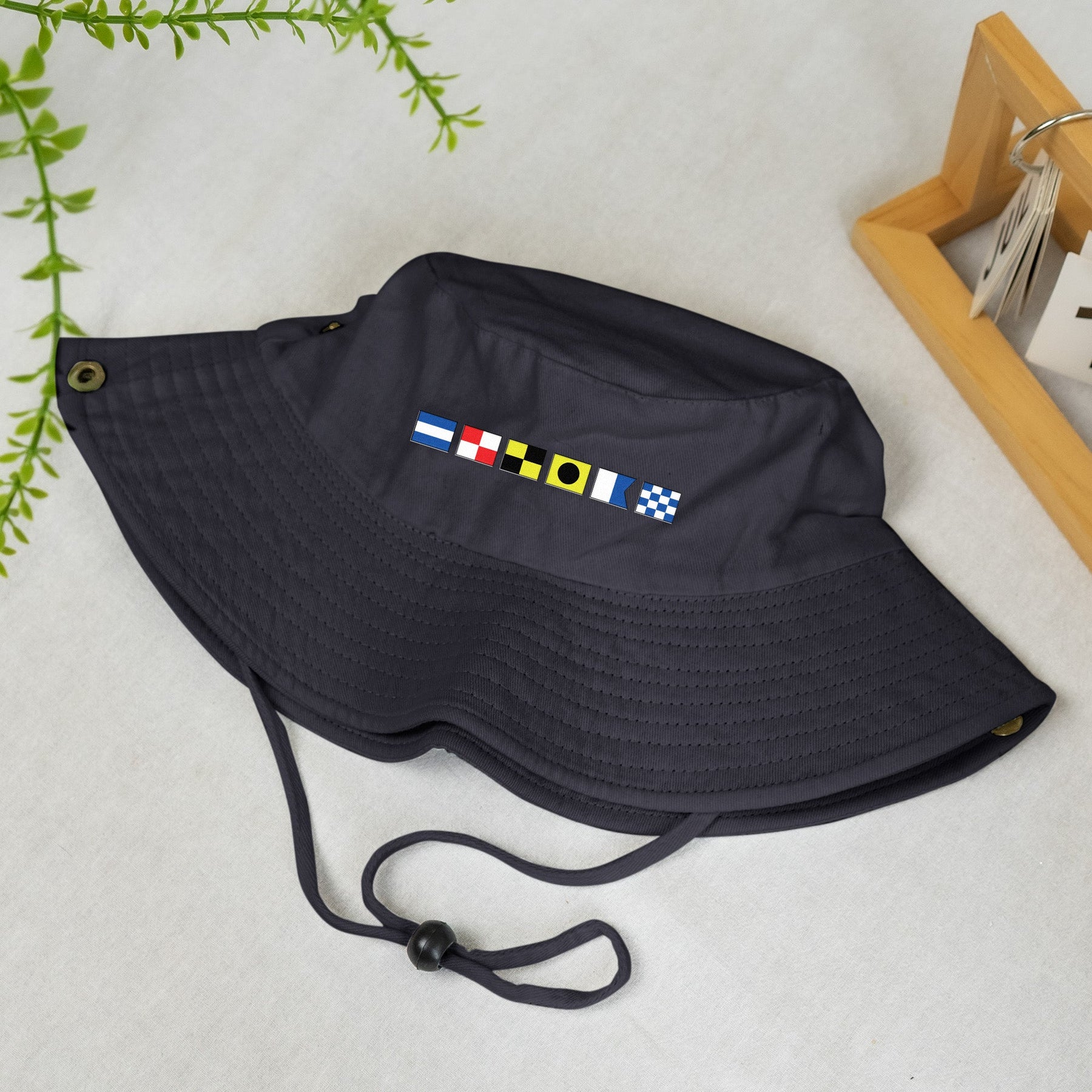 Custom Name In Nautical Flag - Personalized Bucket Hat