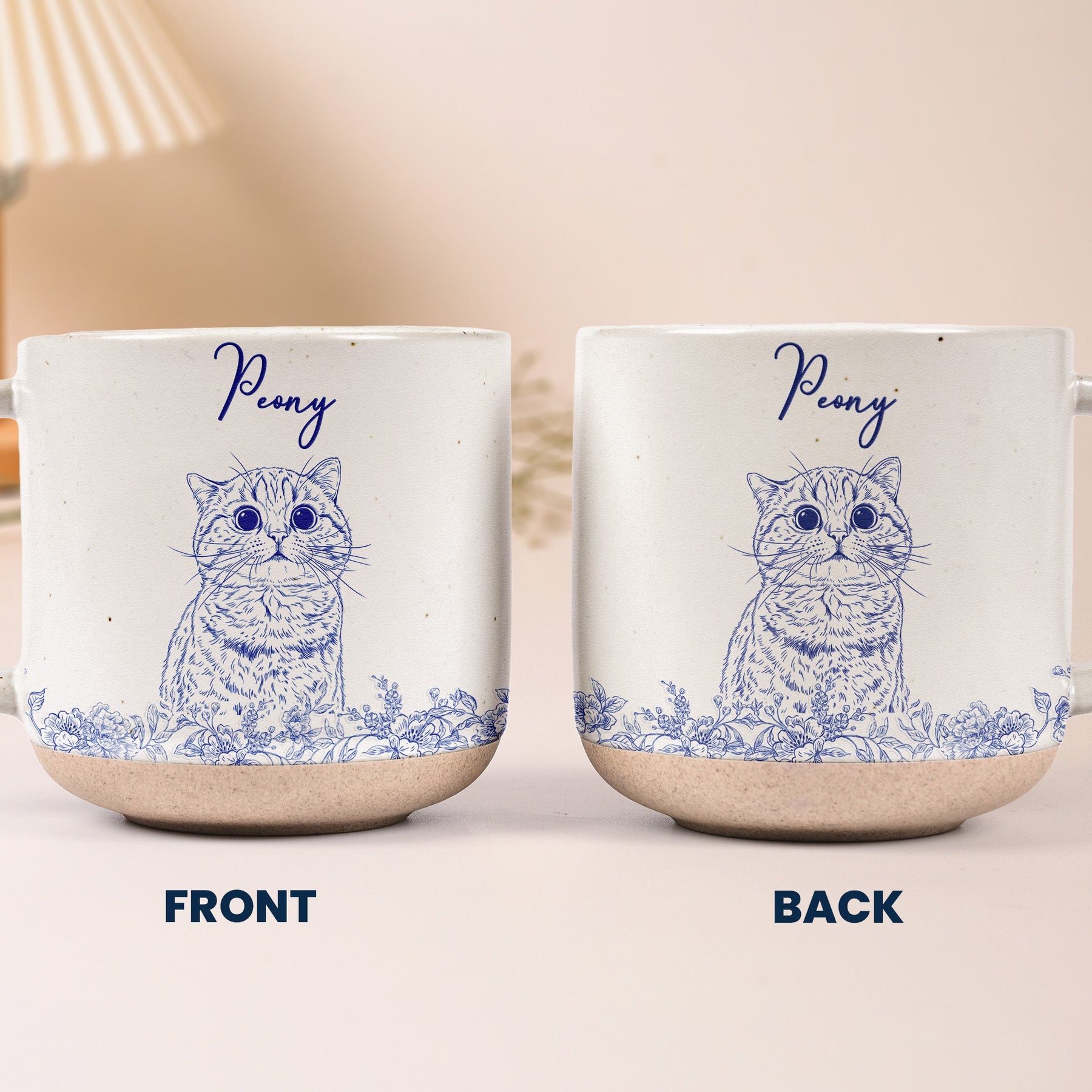 Custom Pet Portrait Mug For Pet Lovers, Dog Mom, Cat Mom - Personalized Photo Pottery Mug