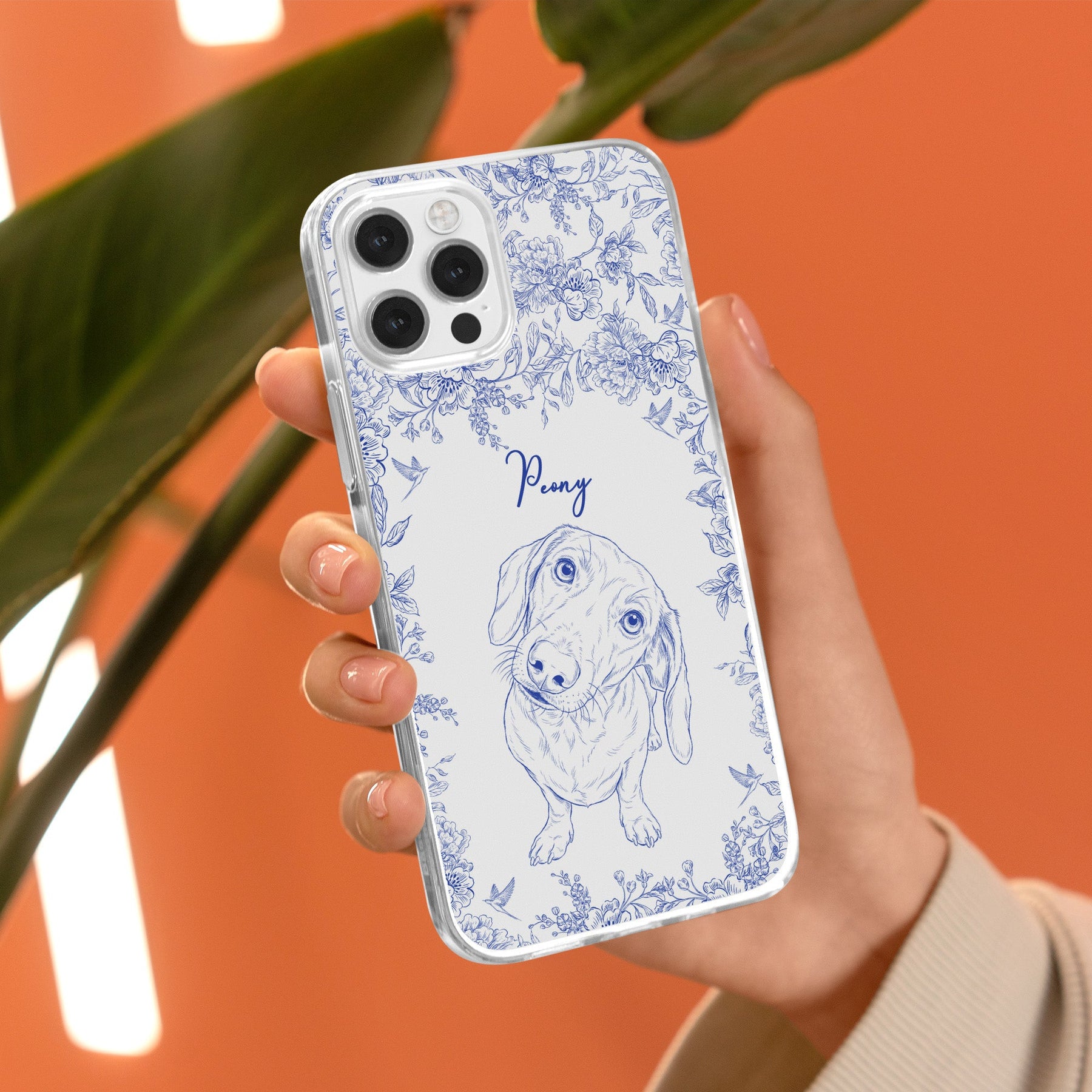 Custom Pet Portrait Phone Case For Dog Lover, Cat Lover - Personalized Phone Case