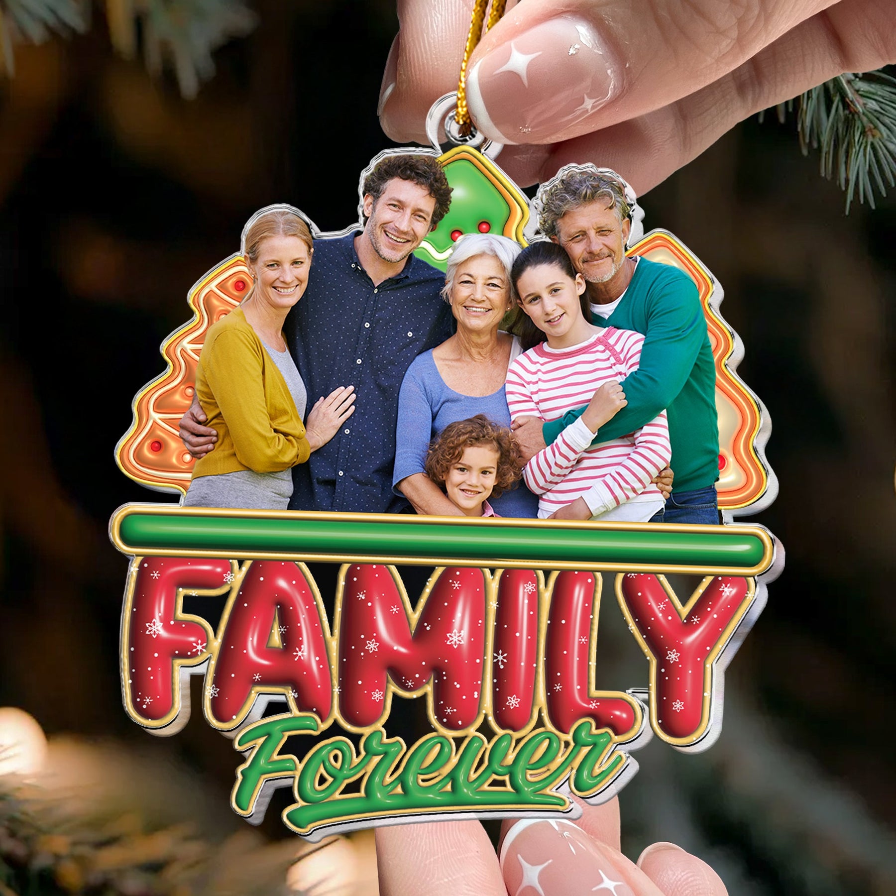 Family Custom Photo 2026 Christmas Time - Personalized Acrylic Photo Ornament