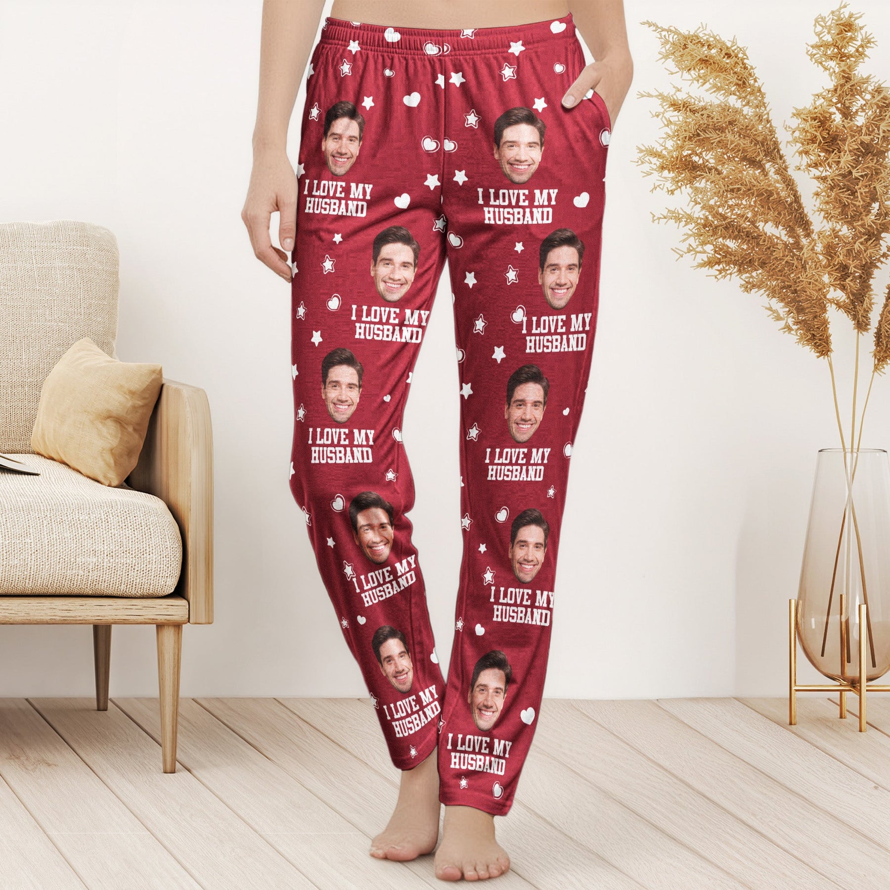 Custom Photo Funny I Love My Lover - Personalized Photo Lounge Pants