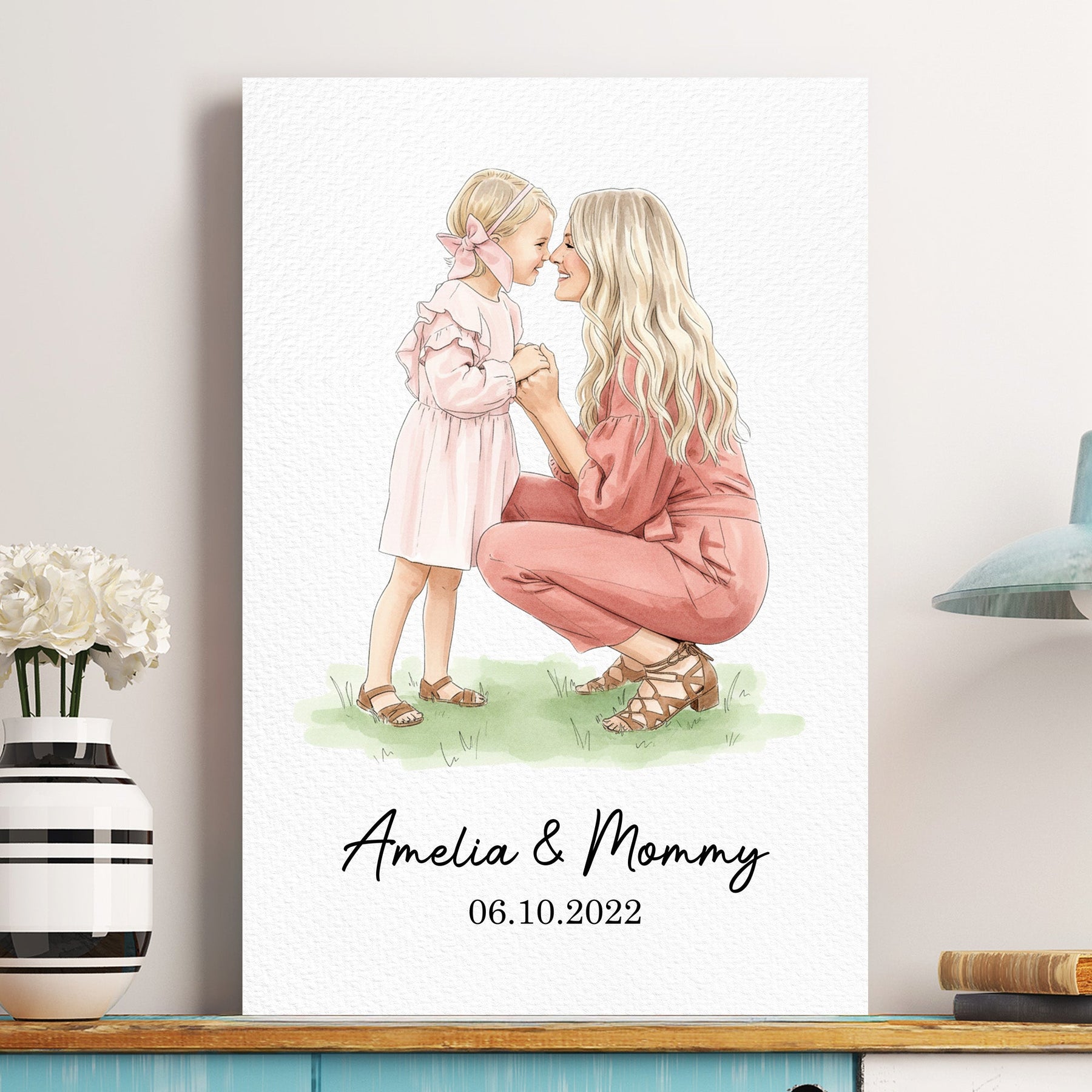 Custom Photo Mommy & Me Mother's Day Gift For Mom, Wife - Personalized Poster