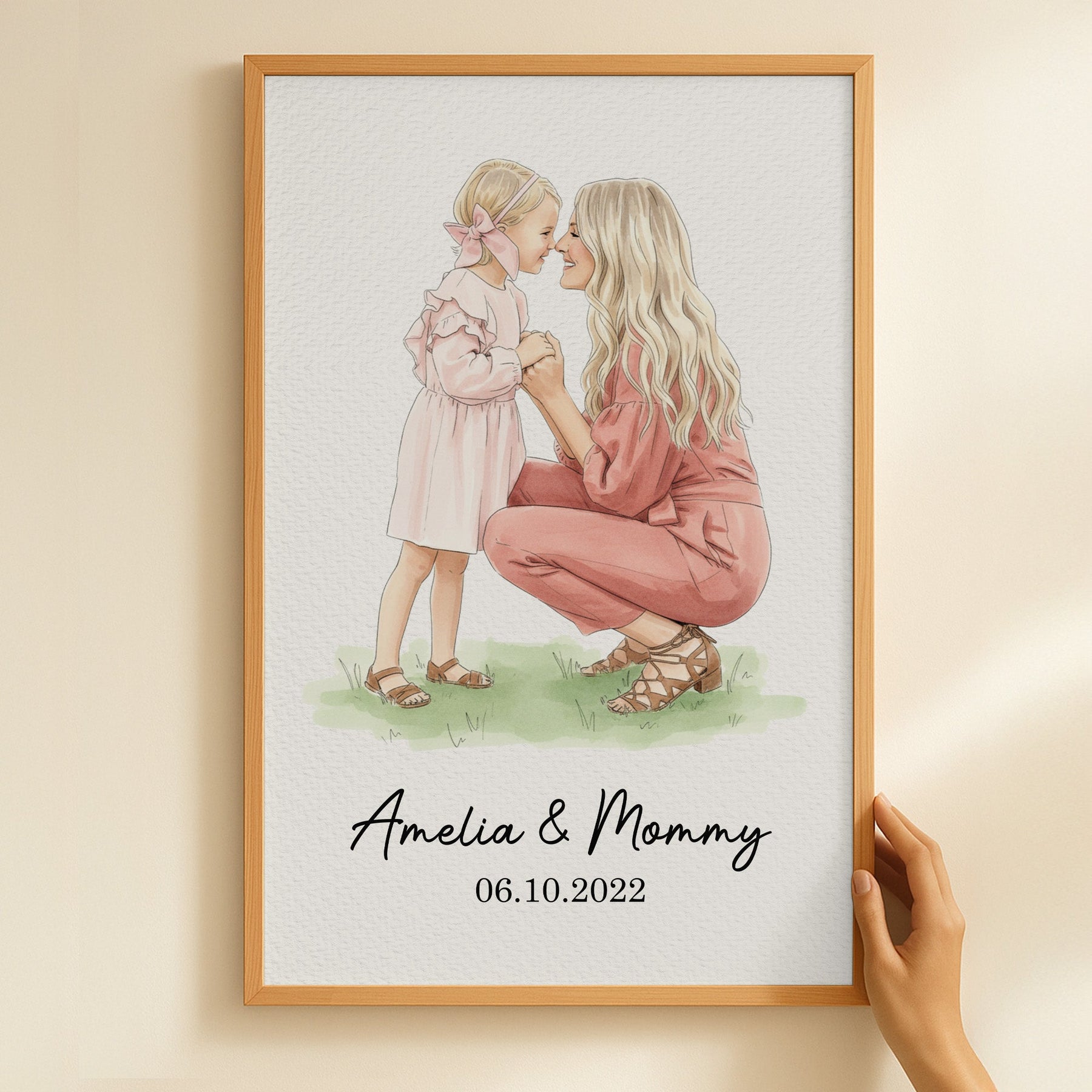 Custom Photo Mommy & Me Mother's Day Gift For Mom, Wife - Personalized Poster