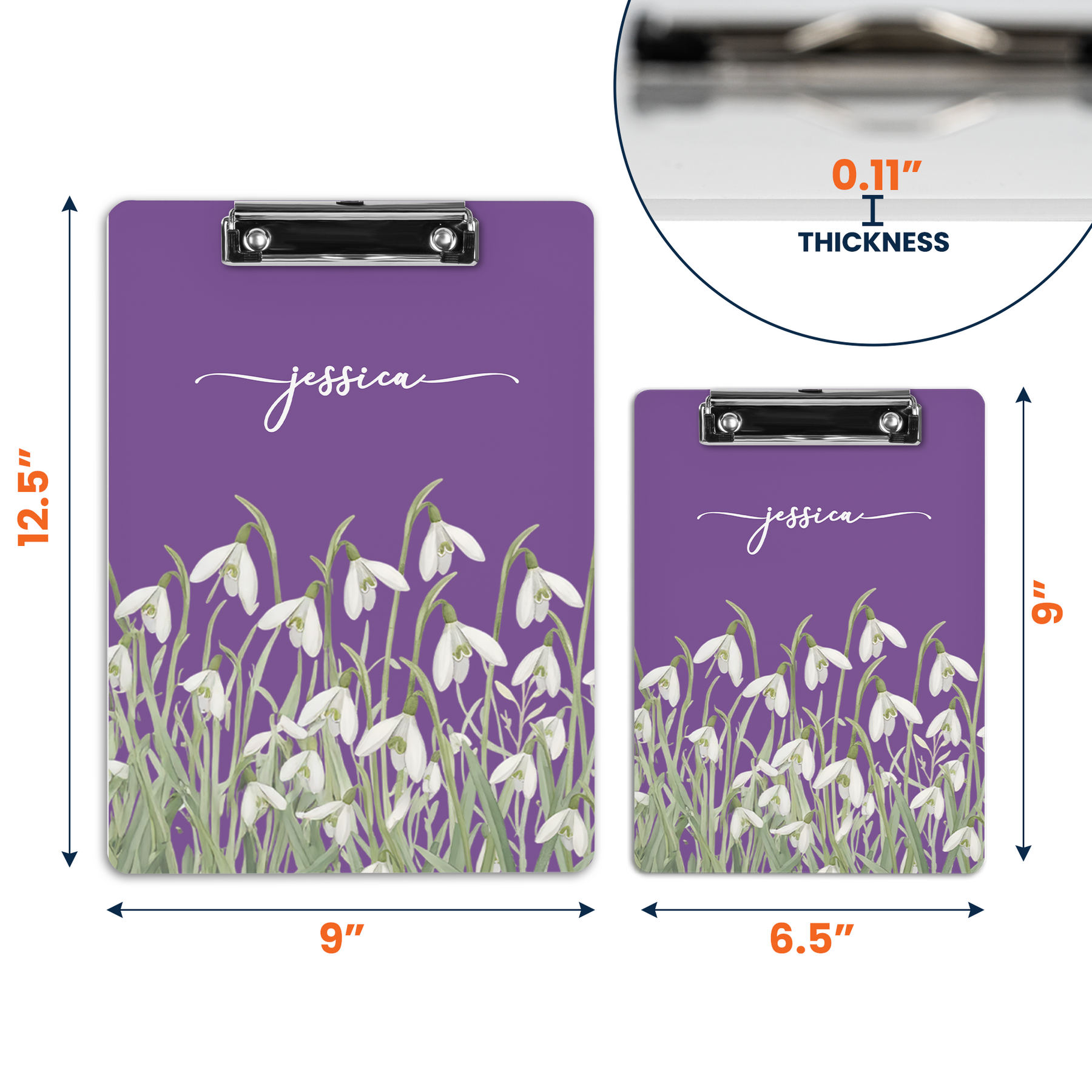 Custom Birth Flower & Name For Her, Coworkers, Friends, Teacher - Personalized Clipboard