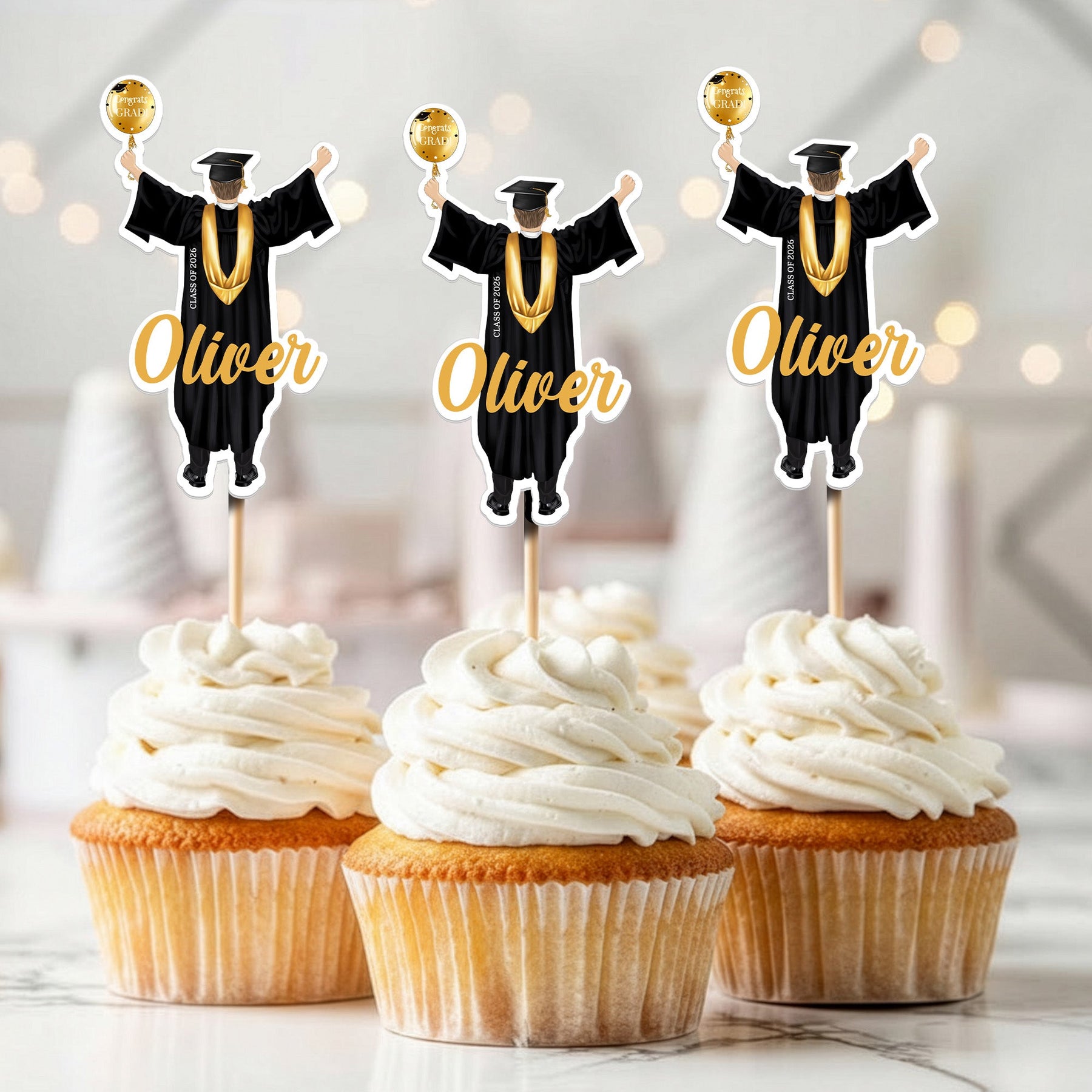 Custom Graduation - Personalized Cupcake Toppers