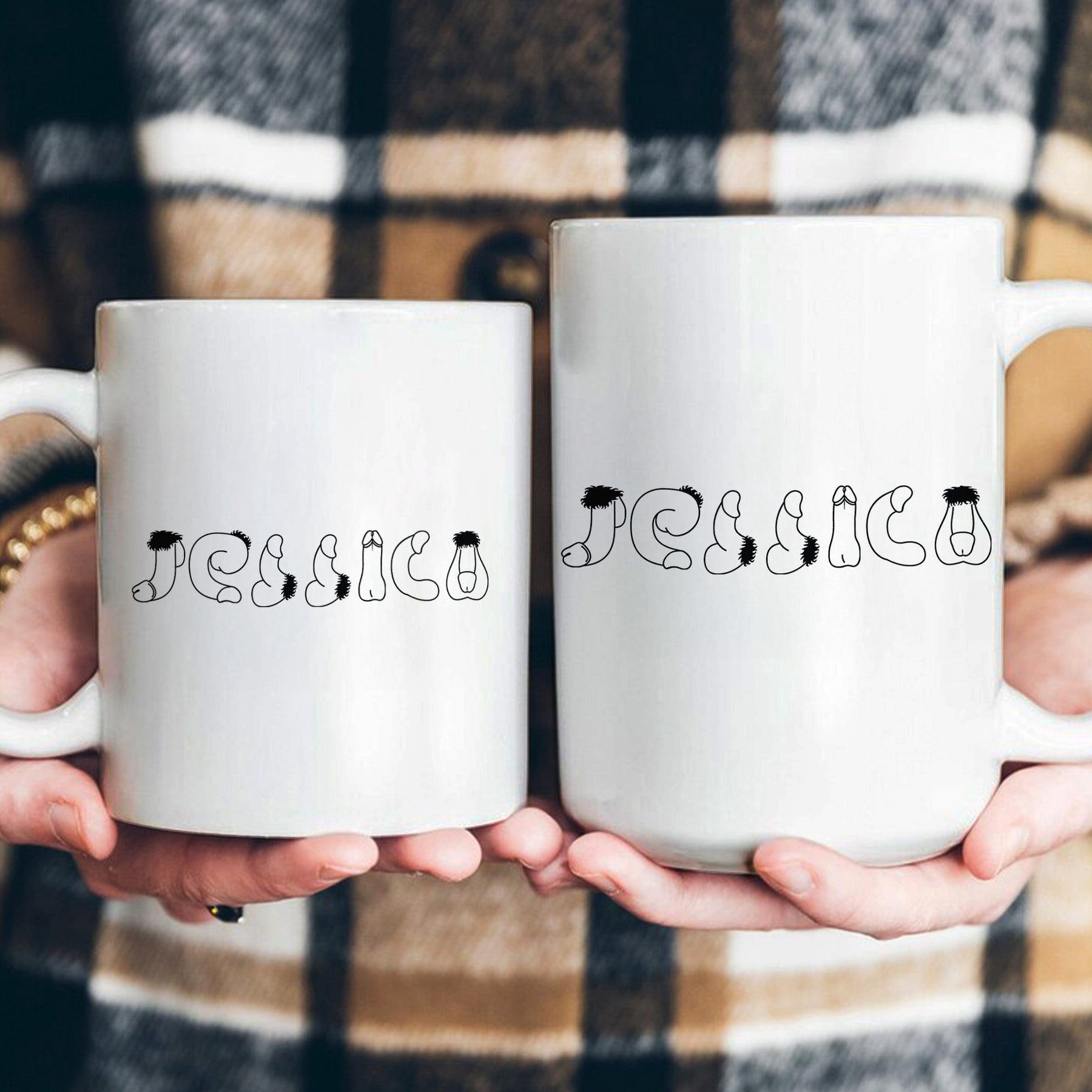 Custom Name With Naughty - Funny Gifts For Coworkers, Friends, Wife - Personalized Mug