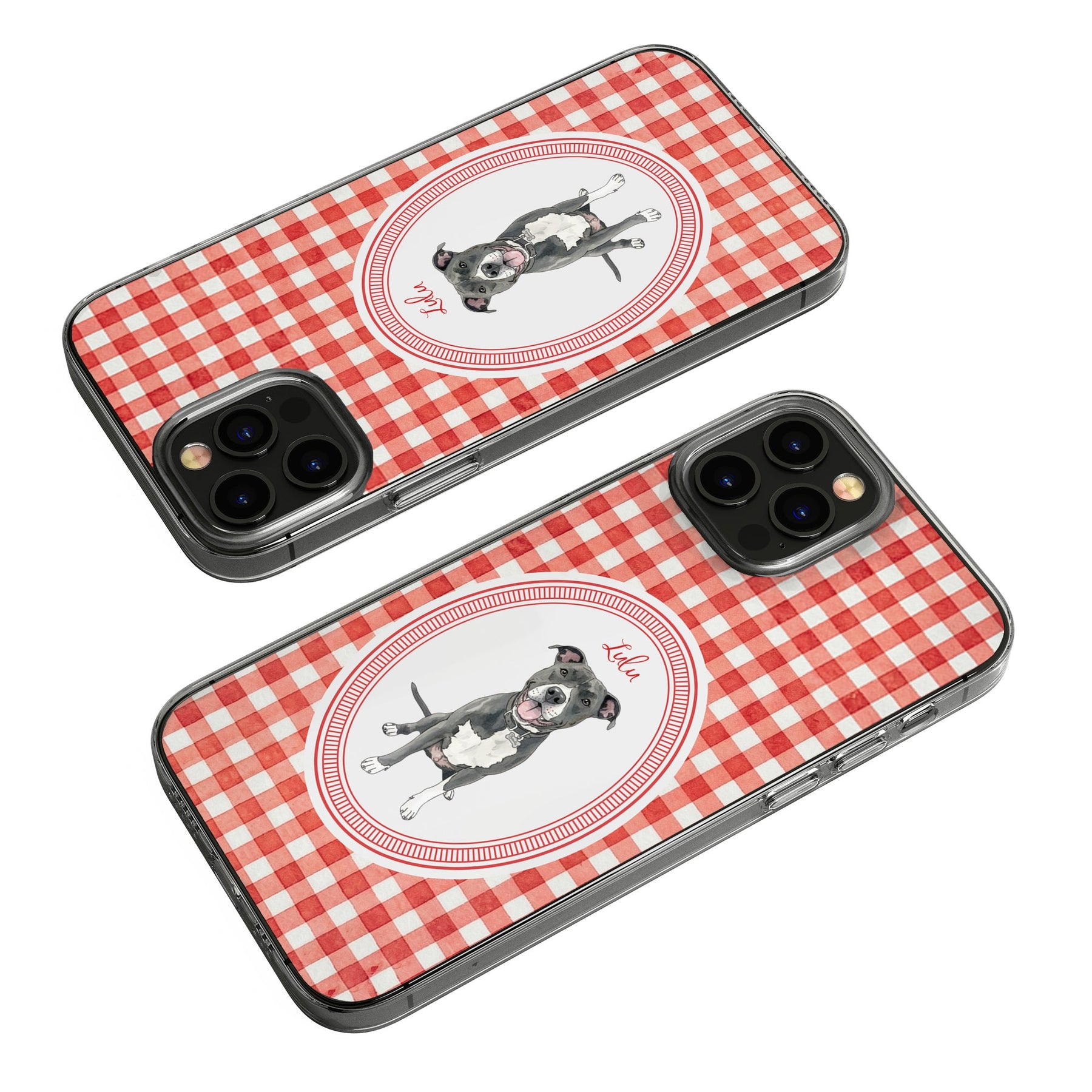 Custom Pet Portrait Watercolor Striped Pattern - Personalized Phone Case
