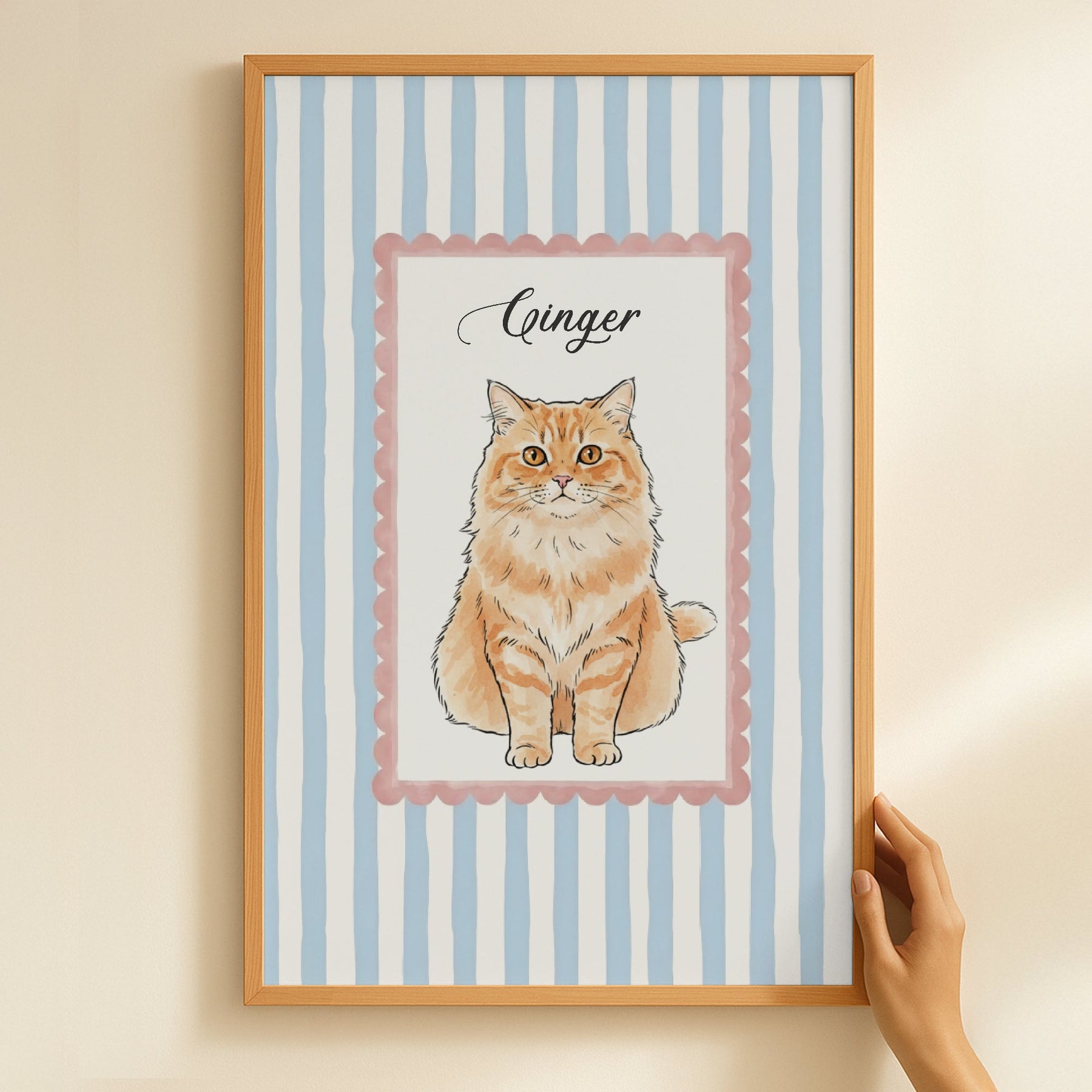 Custom Pet Portrait Watercolor Gift For Pet Lovers, Dog Lovers, Cat Lovers - Personalized Poster