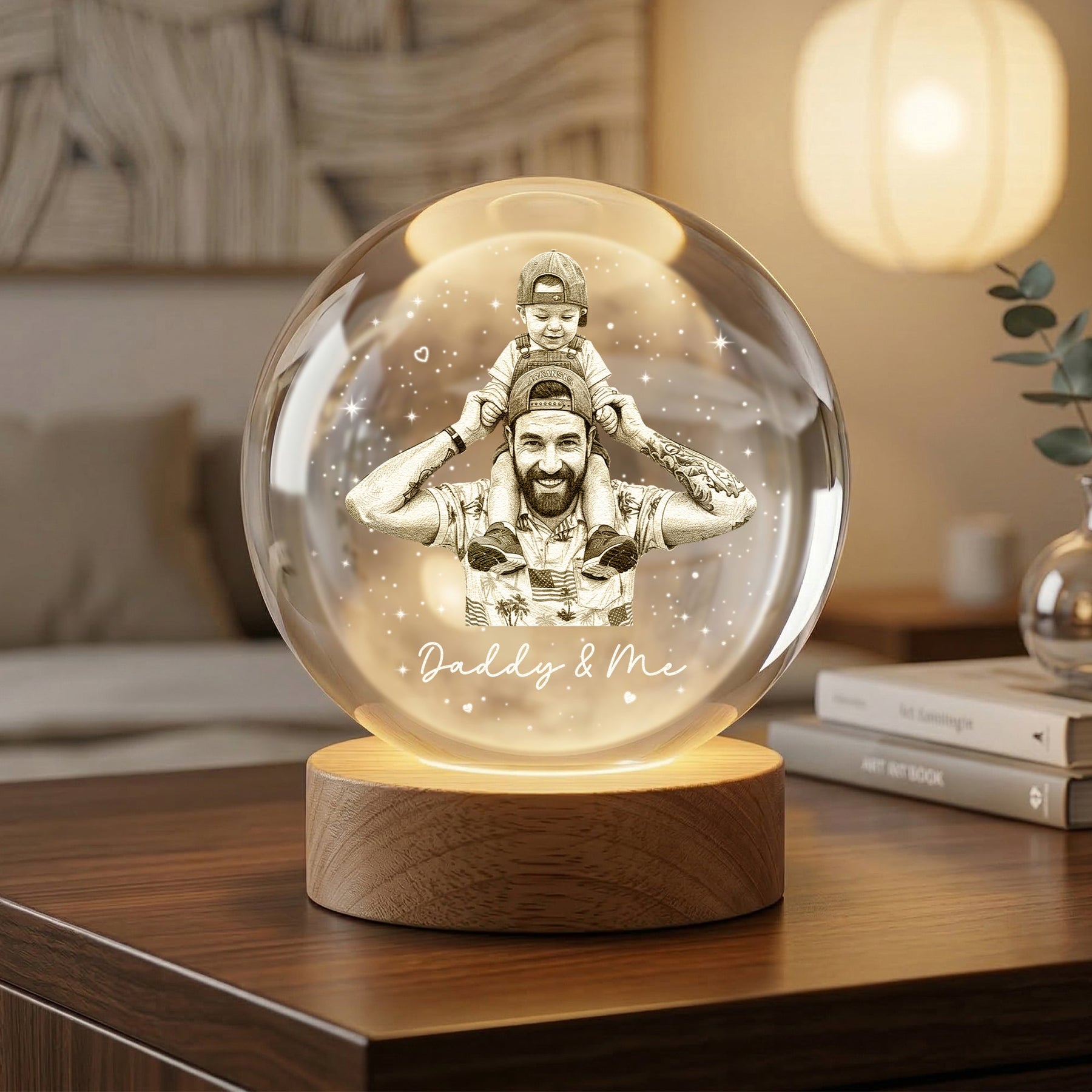 Custom Photo Gift For Dad, Husband, Father's Day Gift For Him - Personalized Night Light