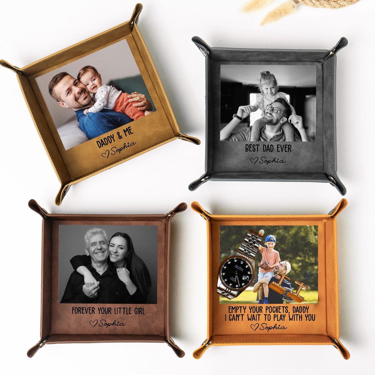 Custom Photo & Message Father's Day Gift For Dad - Personalized Valet Tray