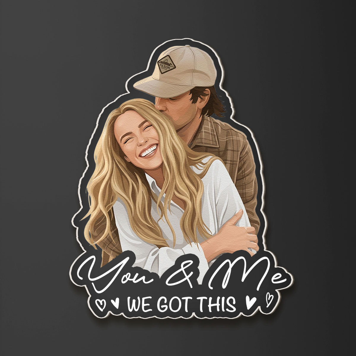 Custom Portrait Art Acrylic Magnet, Family Couples With Pets Photo - Personalized Magnet