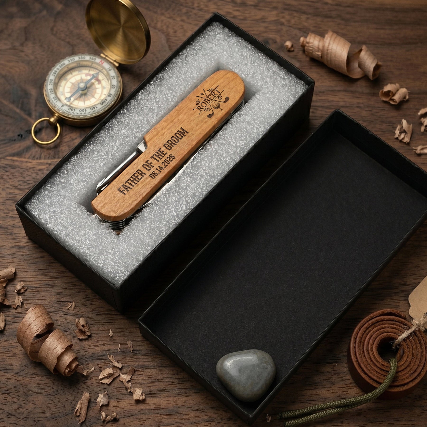Custom Vintage Initial Name & Date For Best Man, Groomsmen, Groom Wedding Gifts - Personalized Multi Tool Knife