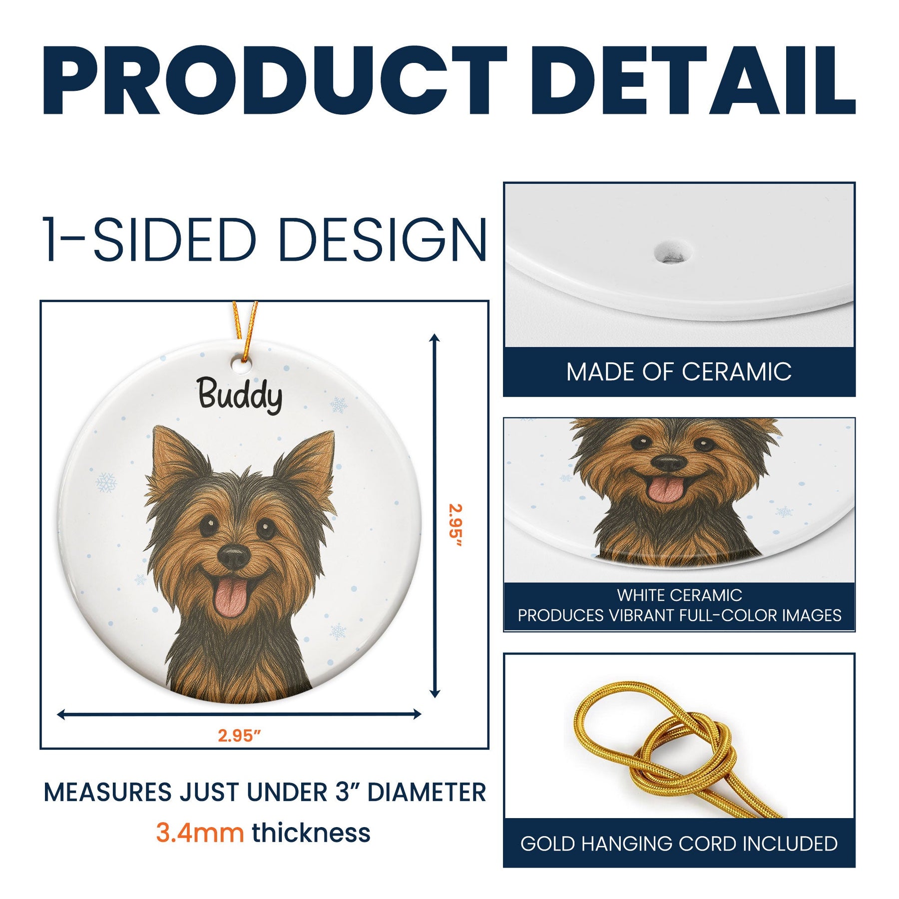 Cute Dog - Crayon Version - Personalized Ceramic Ornament