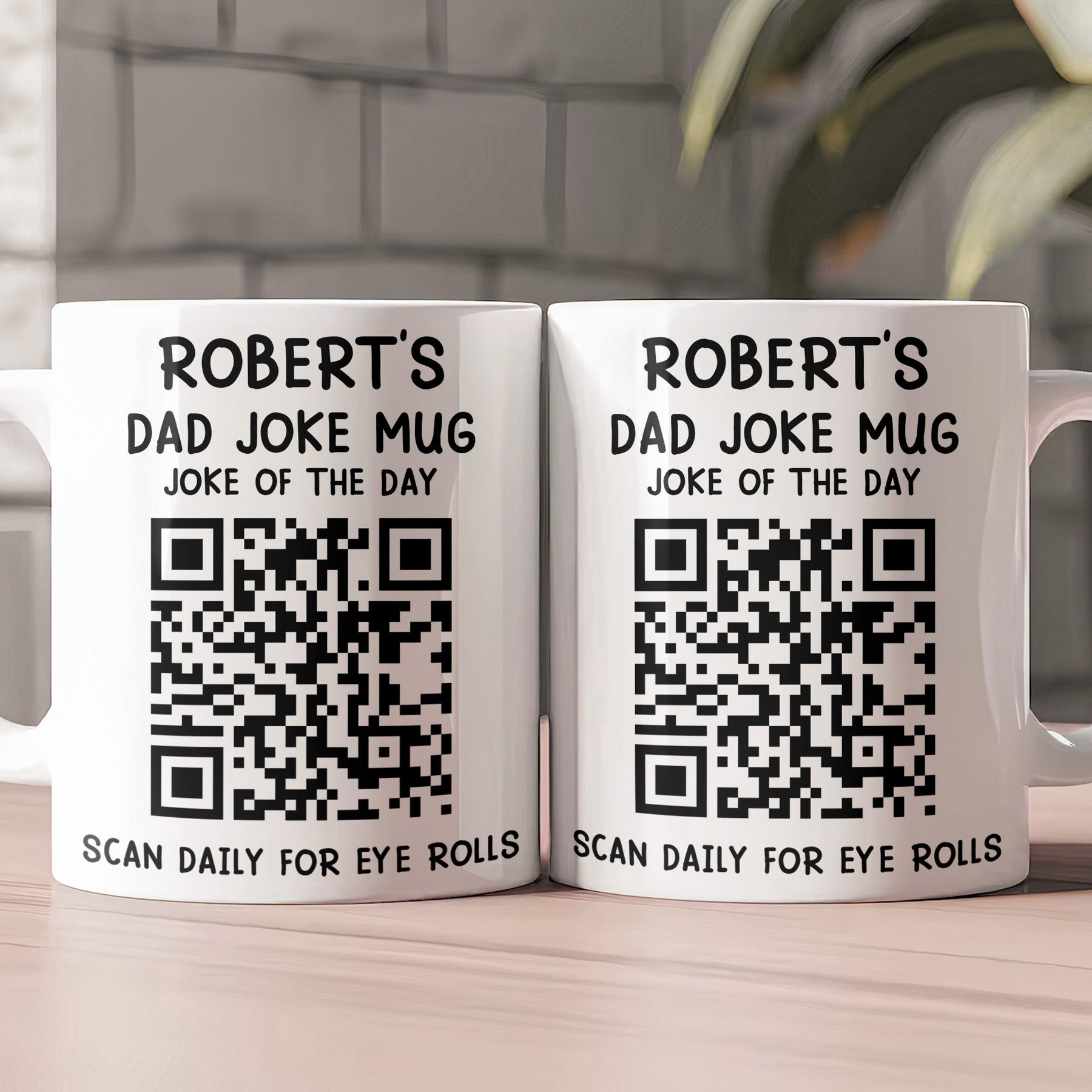 Dad Joke Every Day Interactive QR Funny Mug - Gifts For Dad, Coworkers, Friends Who Love Dad Jokes - Personalized Mug