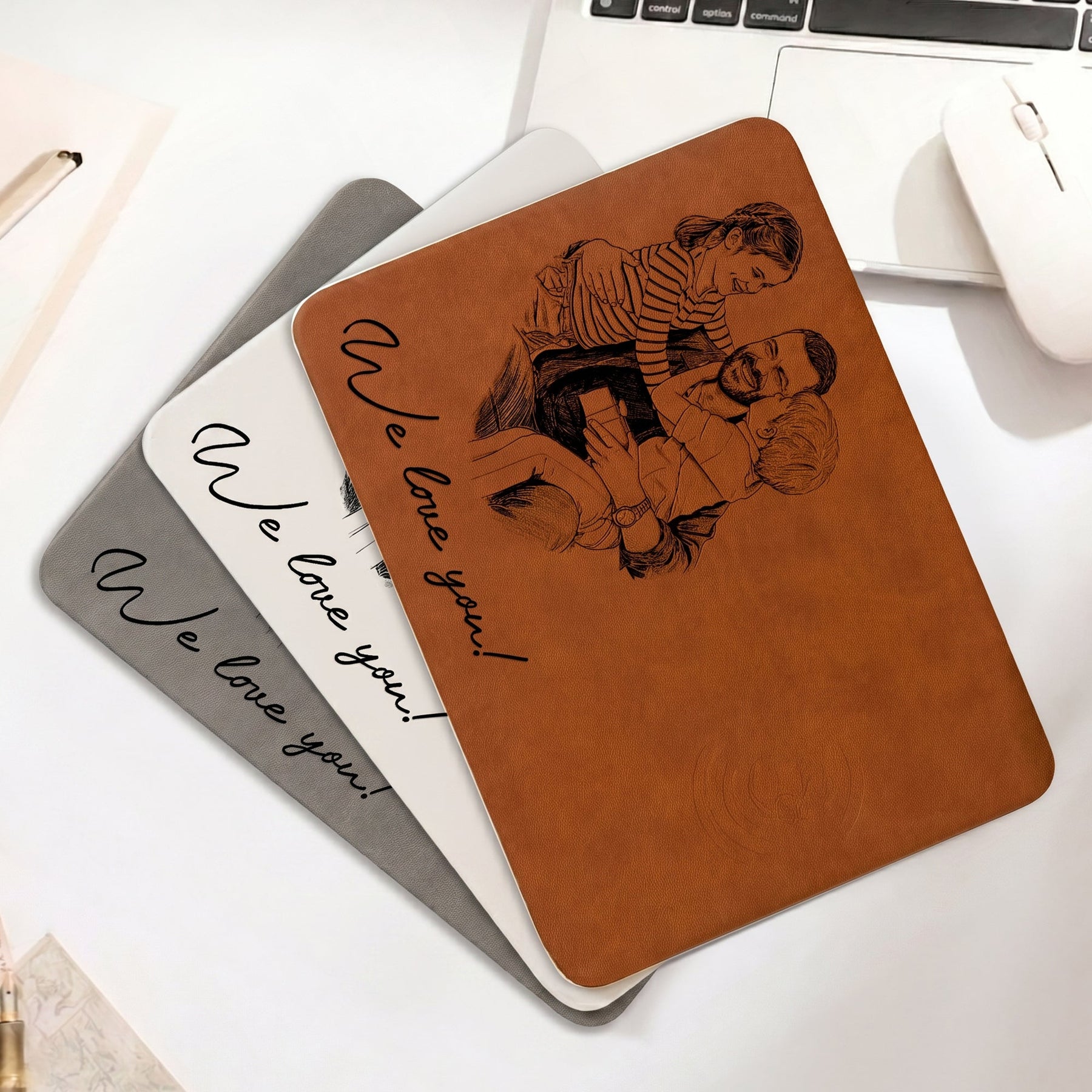 Dad Sketch Line Art Custom Photo Father's Day Gift For Dad, Husband - Personalized Charging Pad