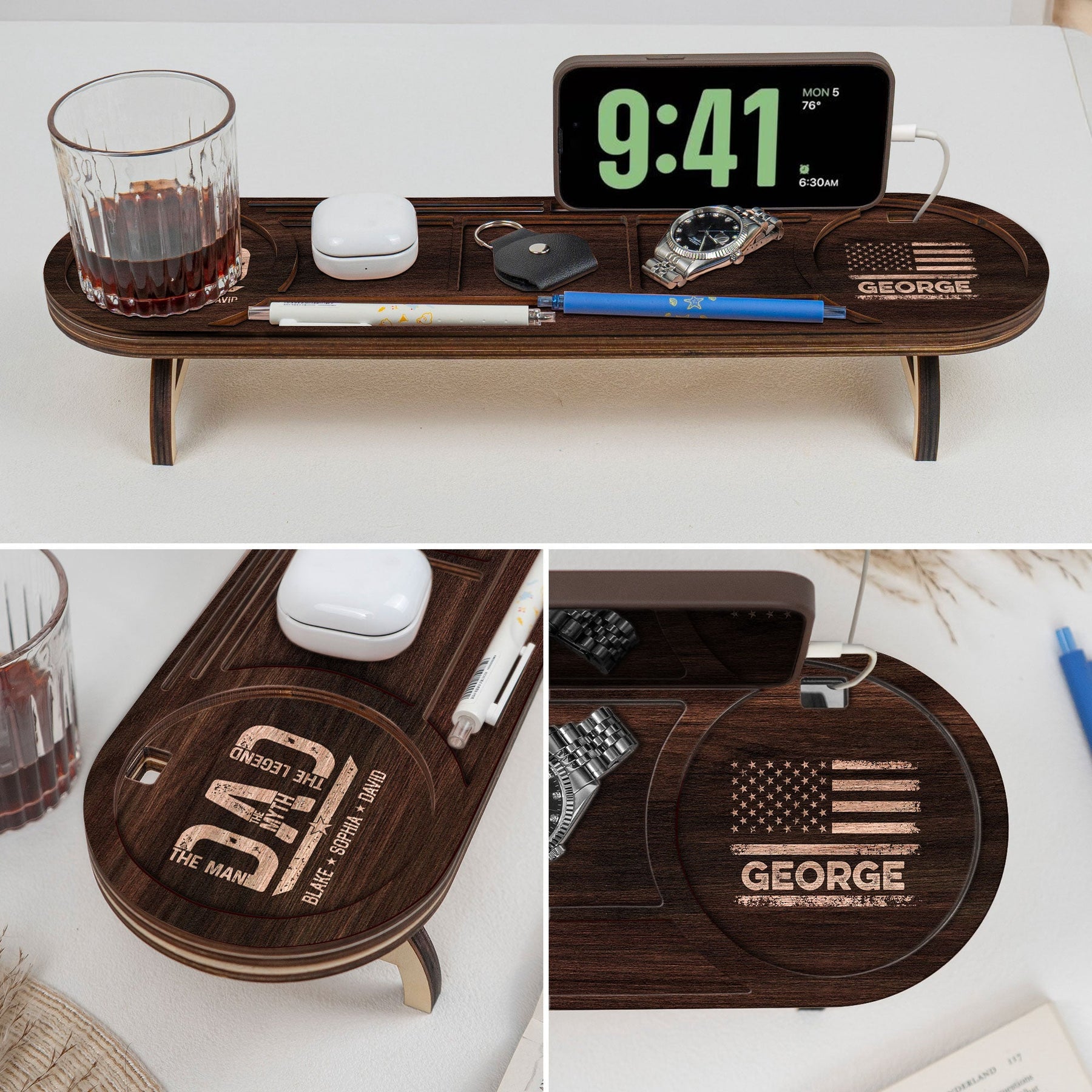 Dad The Man The Myth The Legend - Personalized Desk Organizer Tray