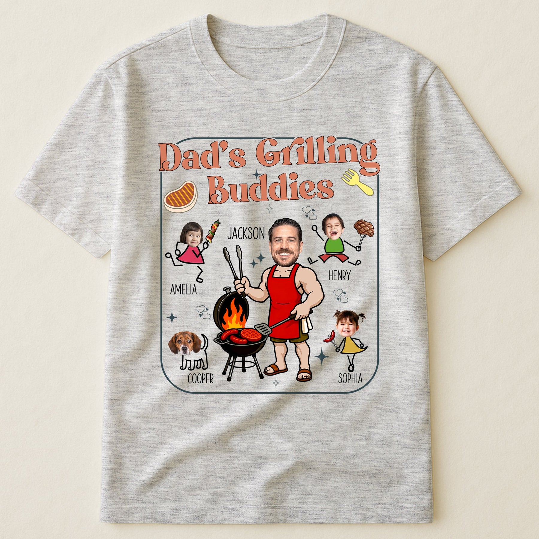 Dad's Grilling Buddies Funny Father's Day Gift For Dad, Husband - Personalized Shirt