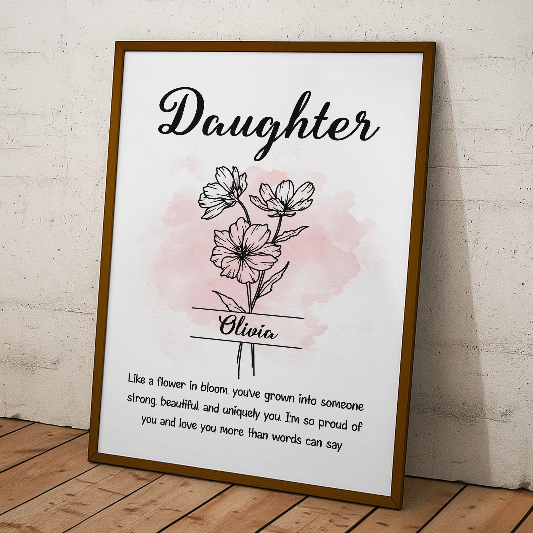 Daughter Like A Flower In Bloom - Personalized Poster/Canvas