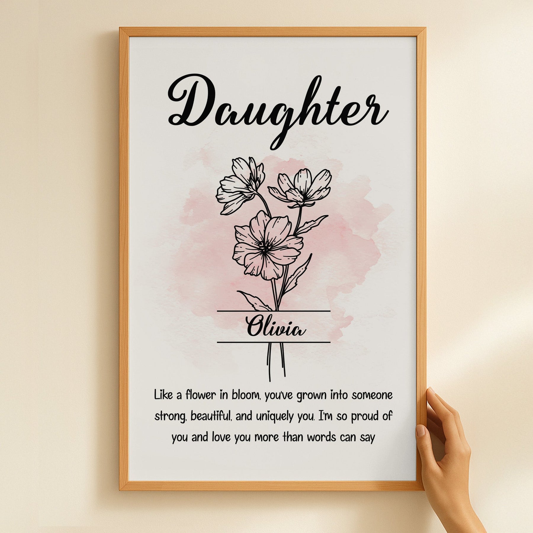 Daughter Like A Flower In Bloom - Personalized Poster/Canvas