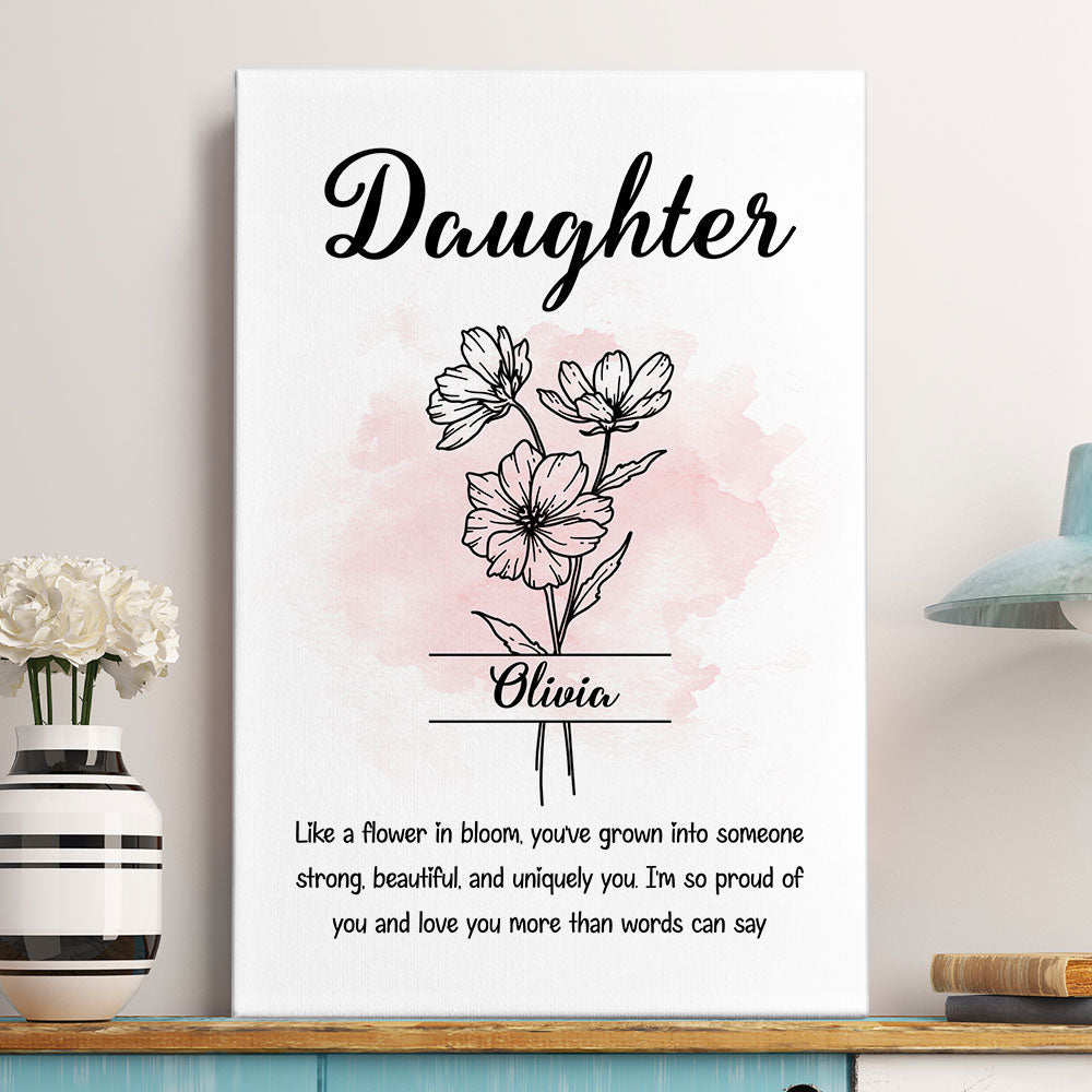 Daughter Like A Flower In Bloom - Personalized Poster/Canvas