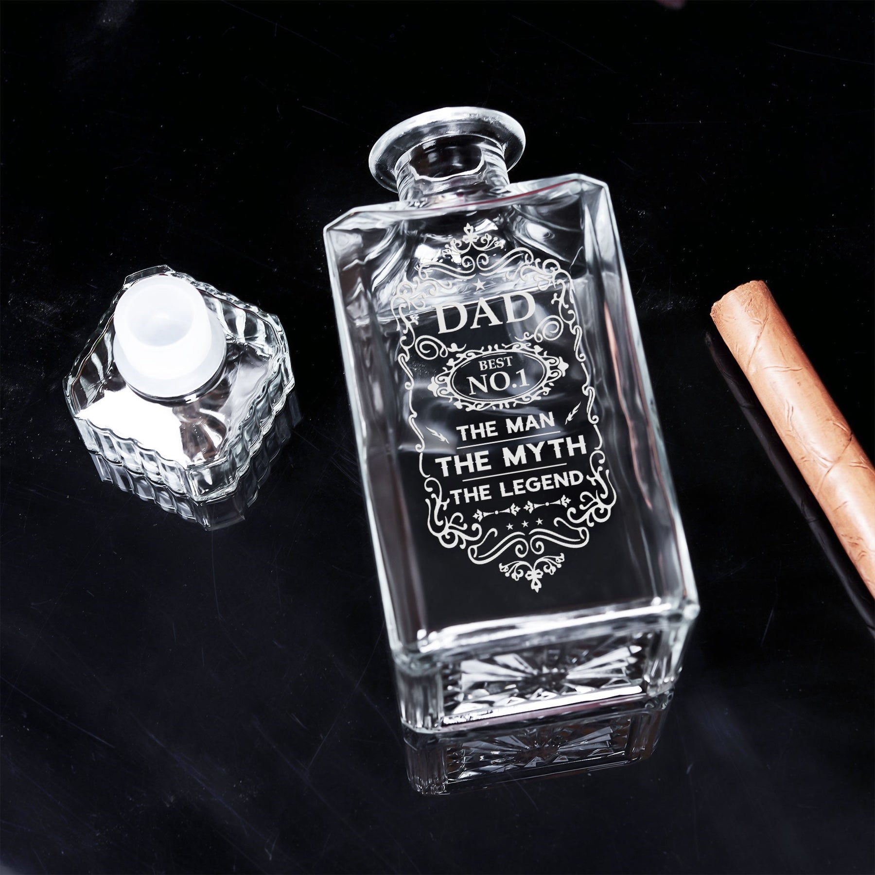 Decanter For Dad The Man The Myth The Legend - Custom Decanter