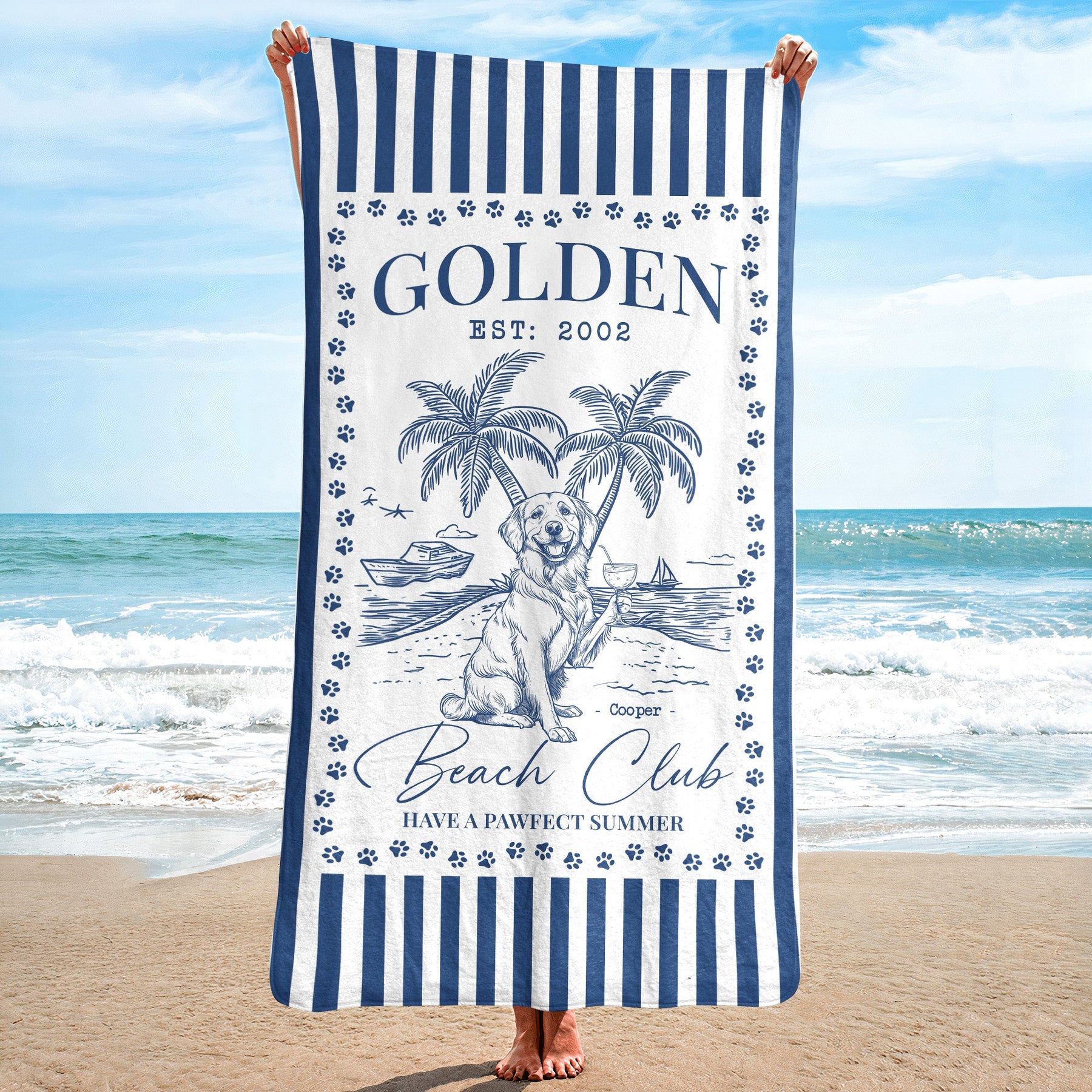 Dog Beach Club - Personalized Quick-Dry Beach Towel