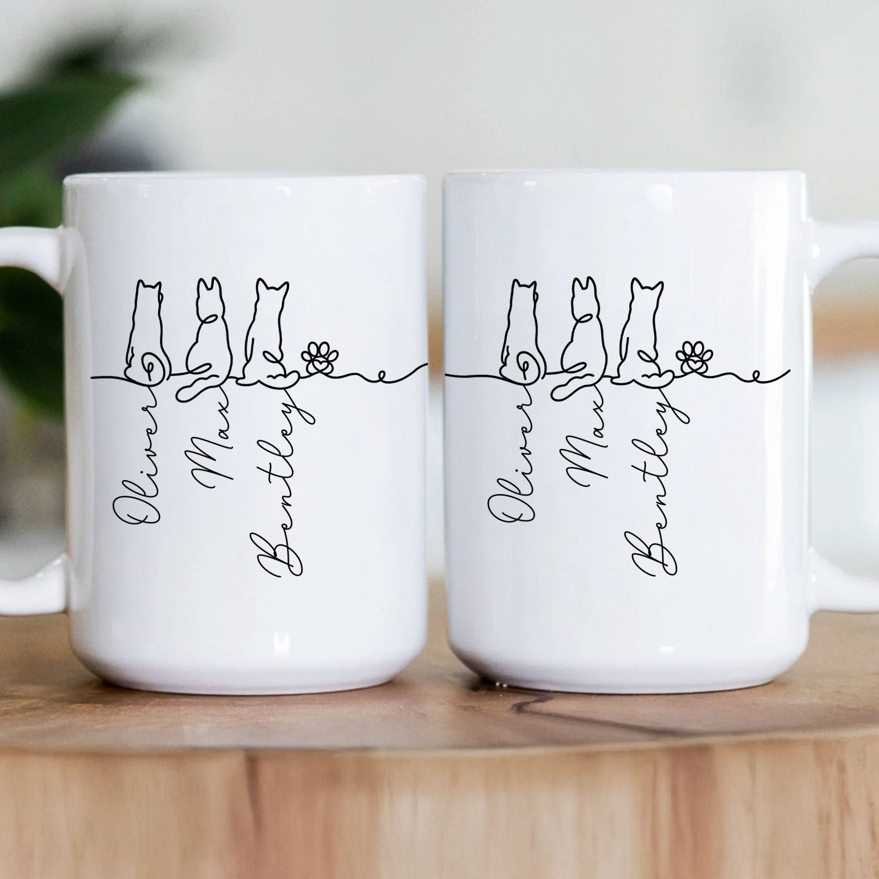 Dog Line Art Gift For Dog Lovers - Personalized Mug