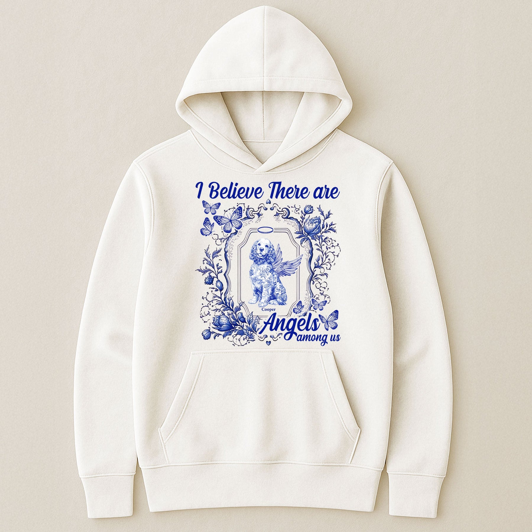 Dog Memorial Toile De Jouy I Believe There Are Angels Among Us - Personalized Shirt