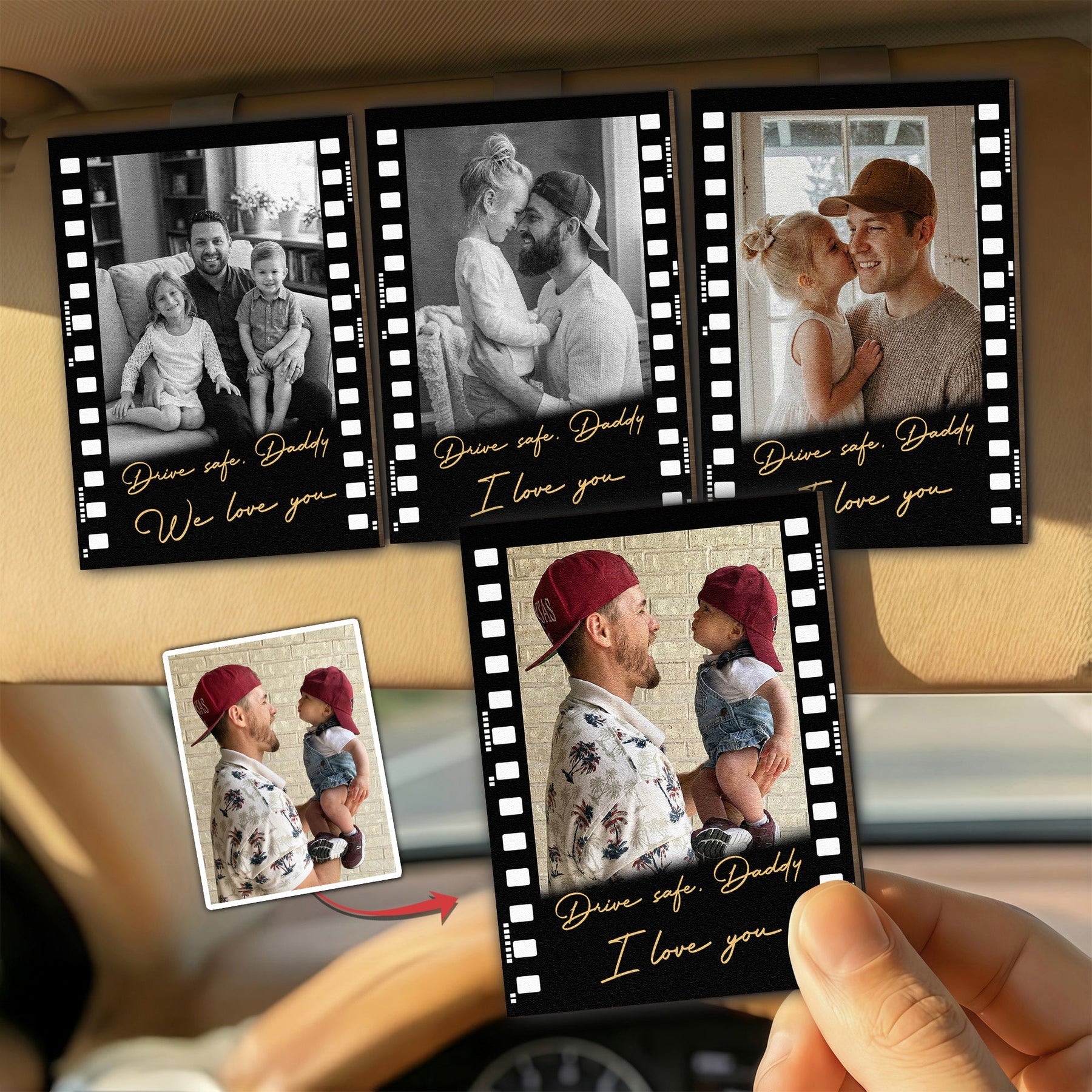 Drive Safe Daddy Father's Day Gift For Dad, Husband - Personalized Car Visor Clip