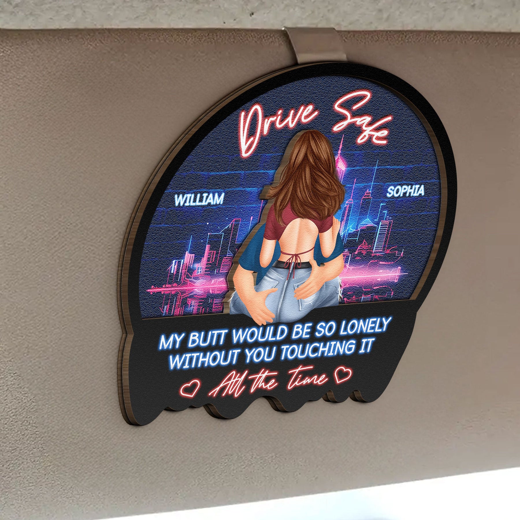 Drive Safe - Valentines Day Gifts For Husband, Boyfriend - Personalized Wooden Car Visor Clip - Gift For Husband